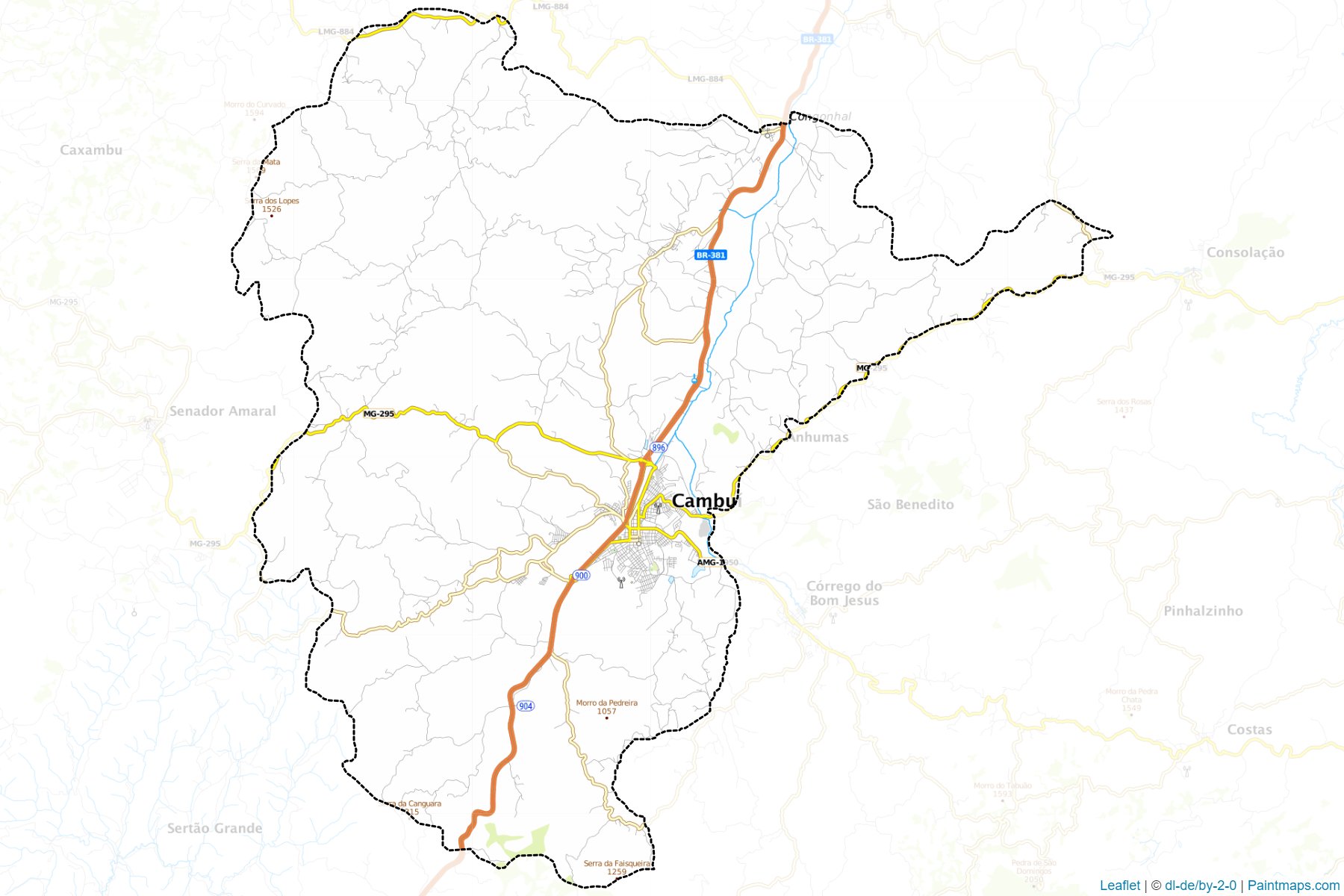 Cambui (Minas Gerais) Map Cropping Samples-1