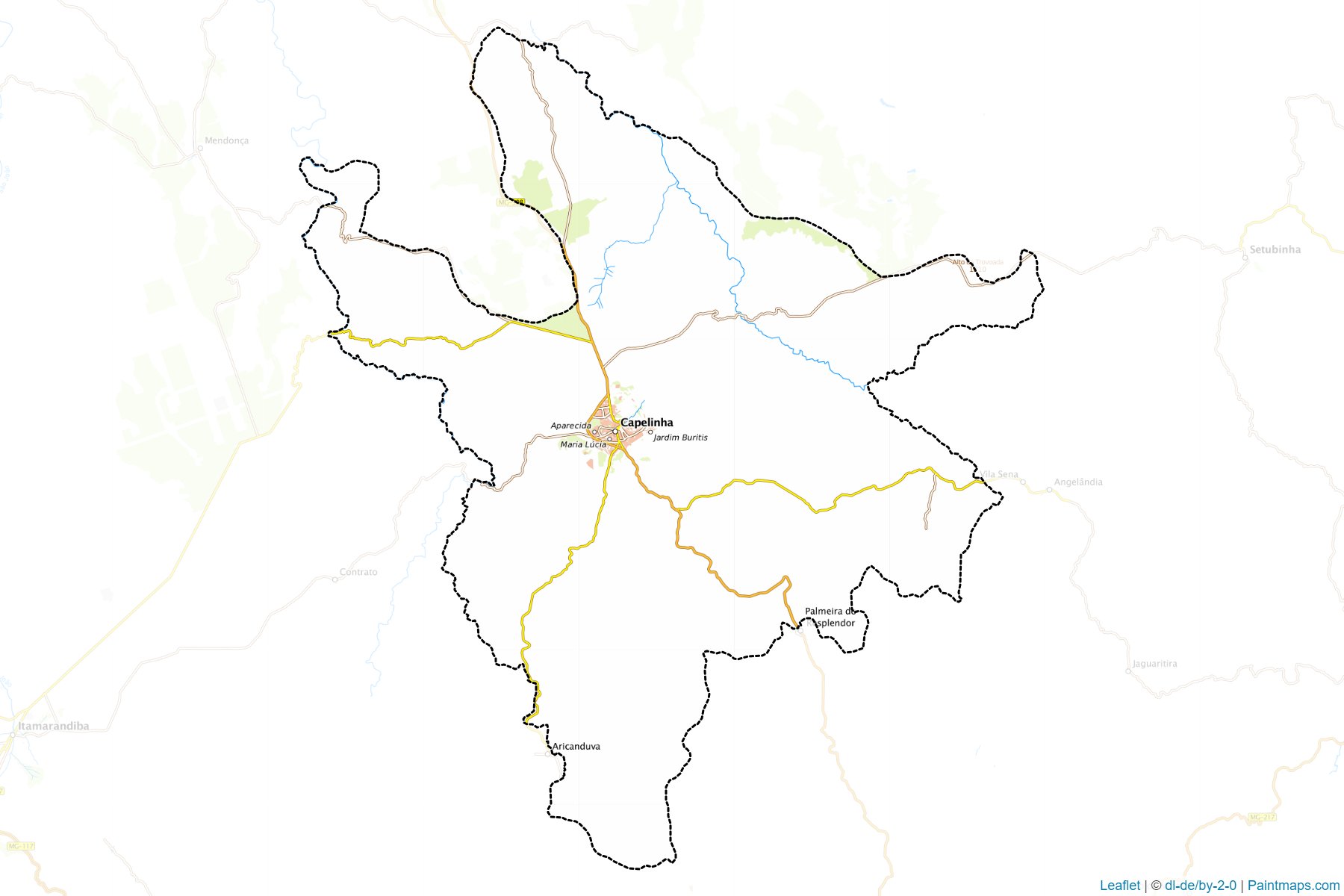 Muestras de recorte de mapas Capelinha (Minas Gerais)-1