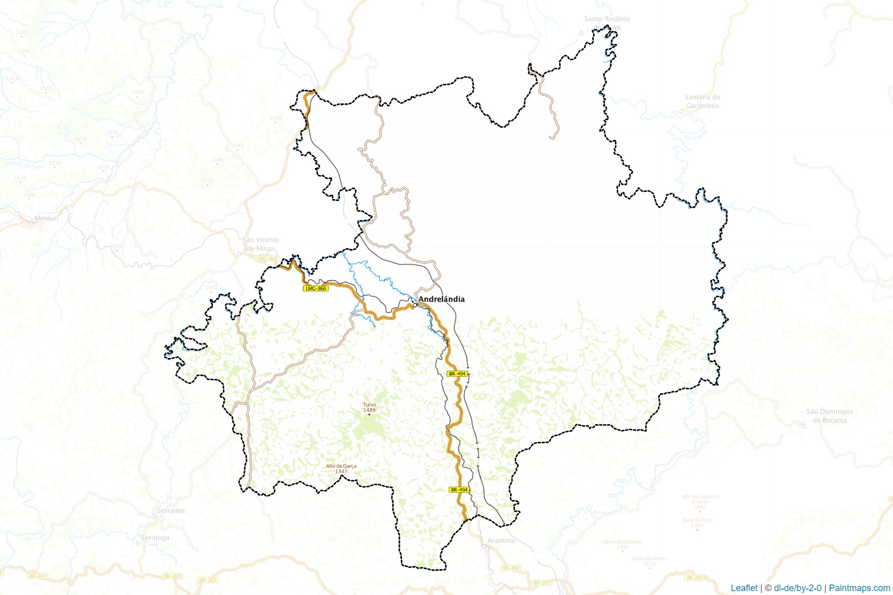 Andrelandia (Minas Gerais) Haritası Örnekleri-1