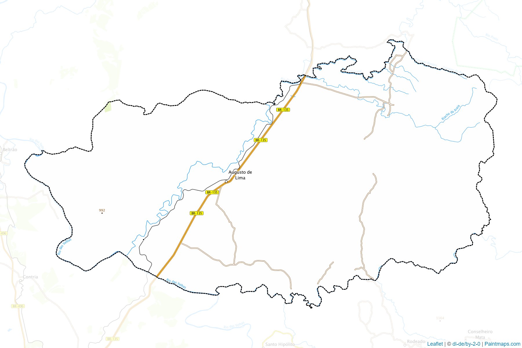 Muestras de recorte de mapas Augusto de Lima (Minas Gerais)-1