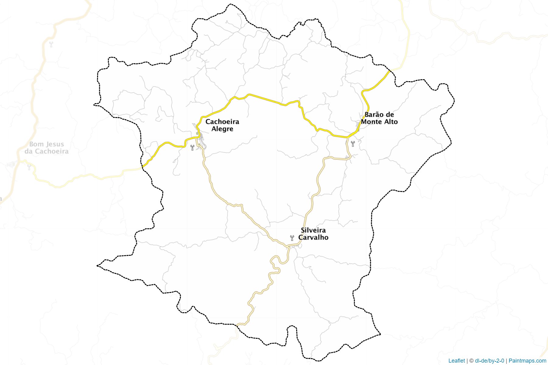 Muestras de recorte de mapas Barao de Monte Alto (Minas Gerais)-1