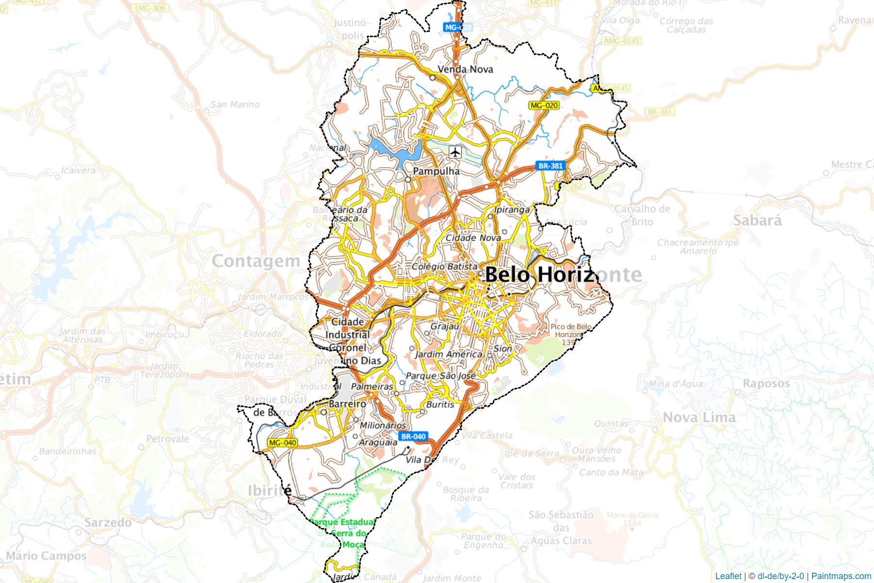 Belo Horizonte (Minas Gerais) Haritası Örnekleri-1