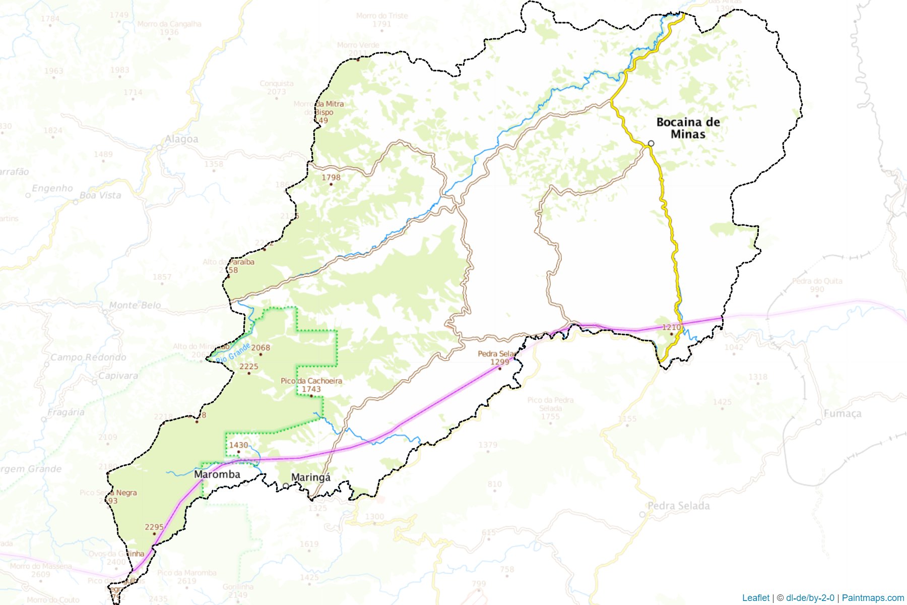 Bocaina de Minas (Minas Gerais) Haritası Örnekleri-1