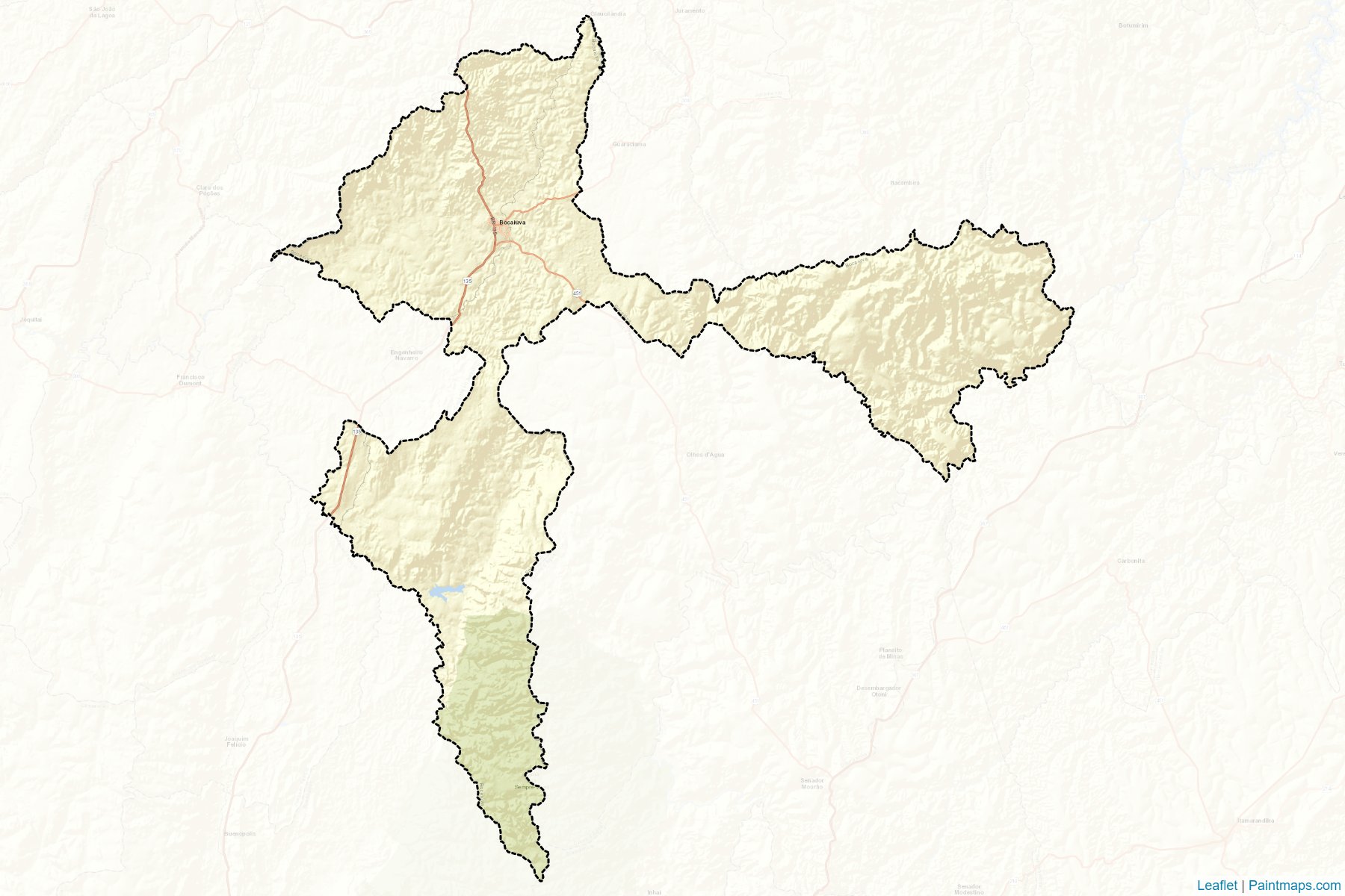 Muestras de recorte de mapas Bocaiuva (Minas Gerais)-2