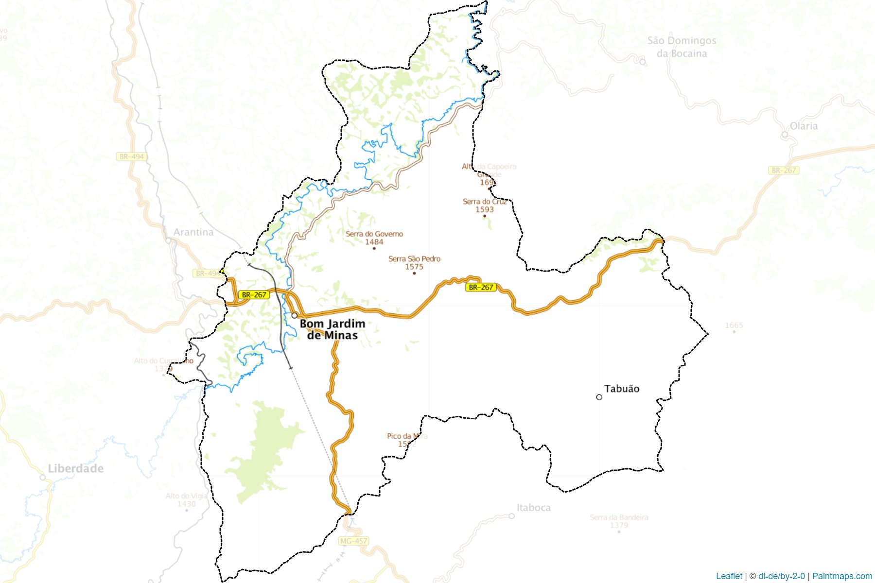 Bom Jardim de Minas (Minas Gerais) Map Cropping Samples-1