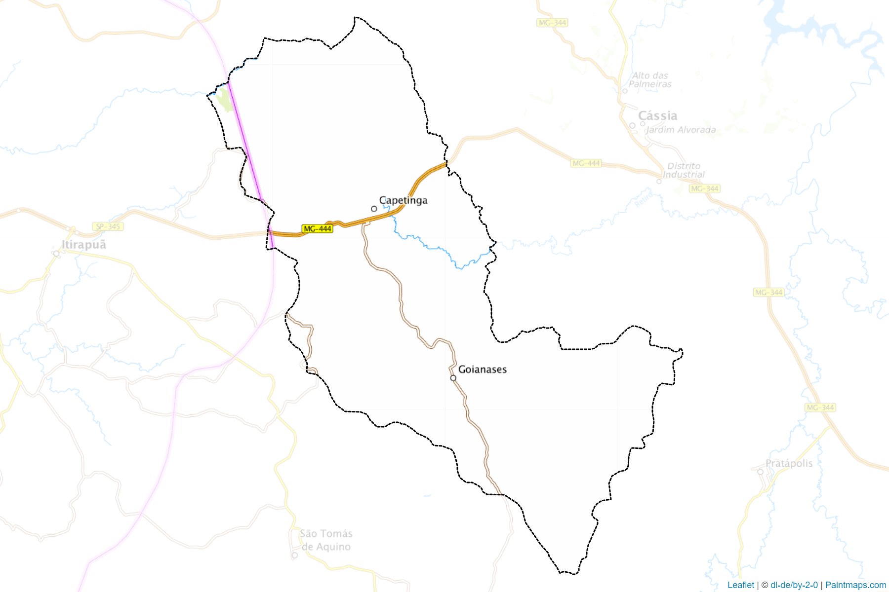 Muestras de recorte de mapas Capetinga (Minas Gerais)-1