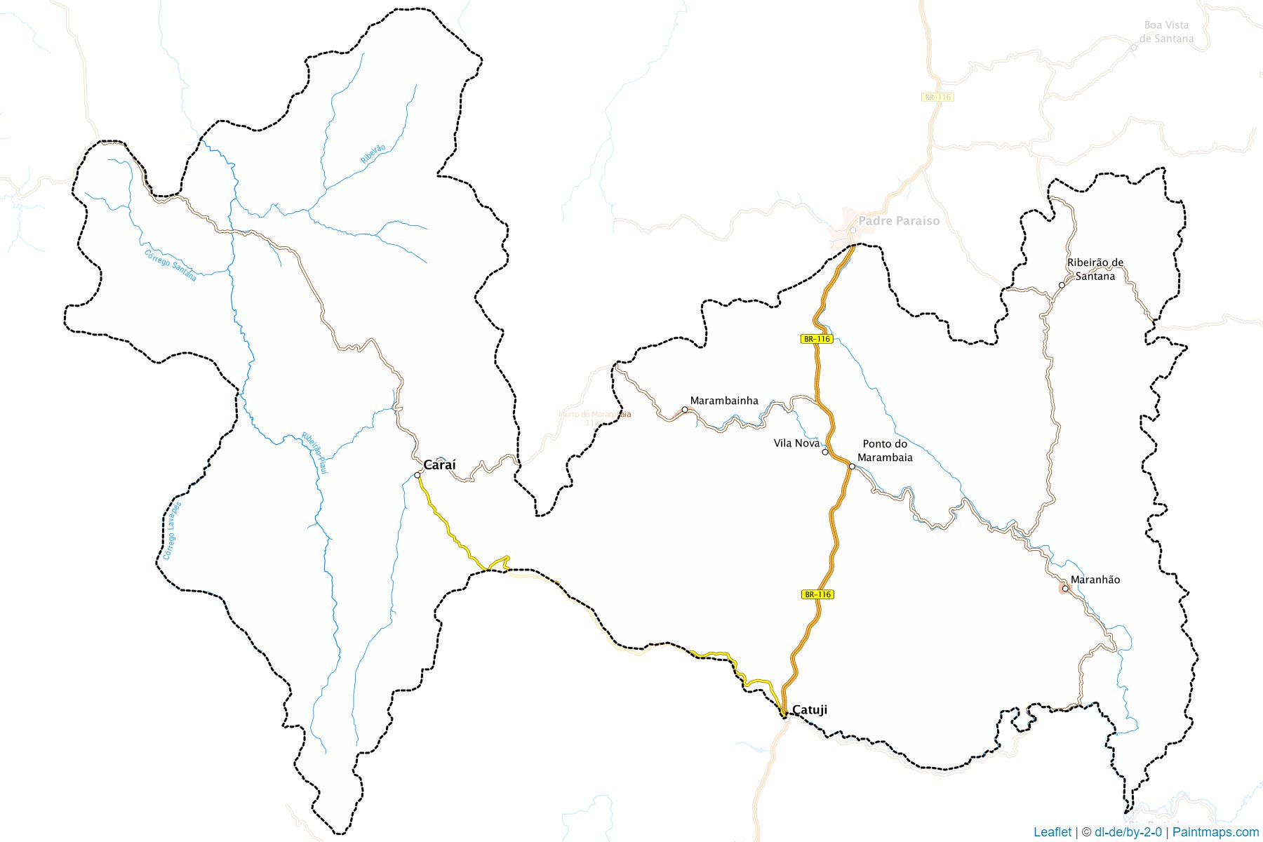 Carai (Minas Gerais) Haritası Örnekleri-1