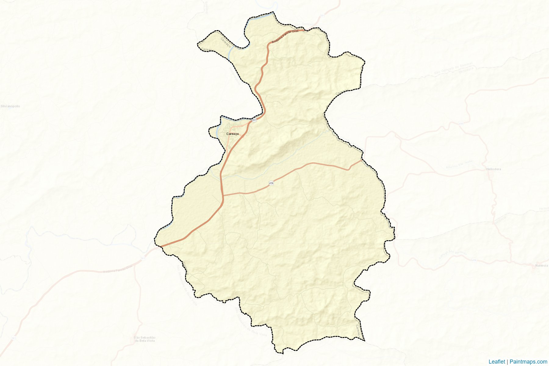 Muestras de recorte de mapas Careacu (Minas Gerais)-2