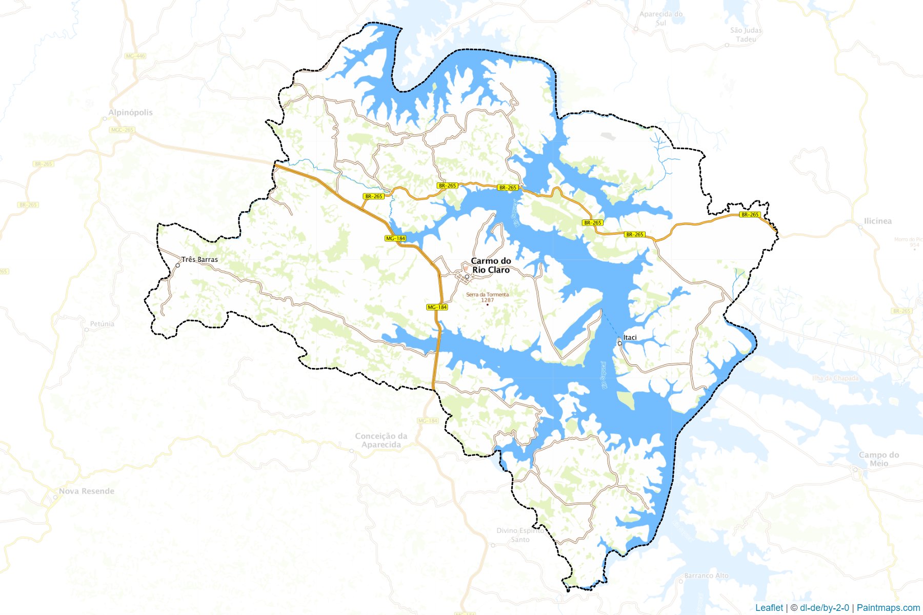 Muestras de recorte de mapas Carmo do Rio Claro (Minas Gerais)-1