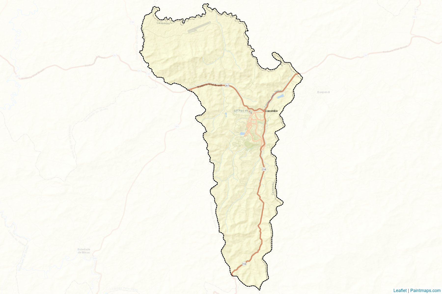 Muestras de recorte de mapas Caxambu (Minas Gerais)-2