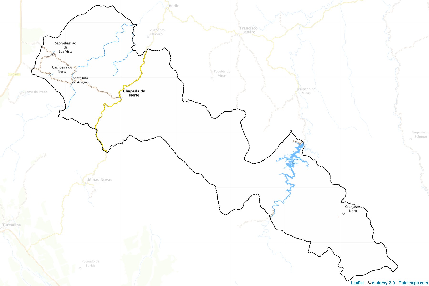 Muestras de recorte de mapas Chapada do Norte (Minas Gerais)-1