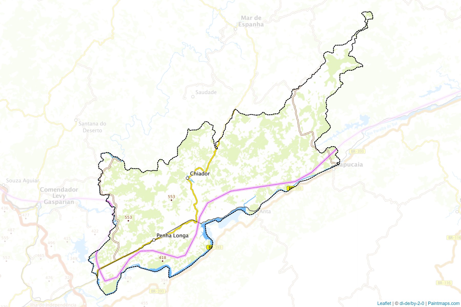 Muestras de recorte de mapas Chiador (Minas Gerais)-1