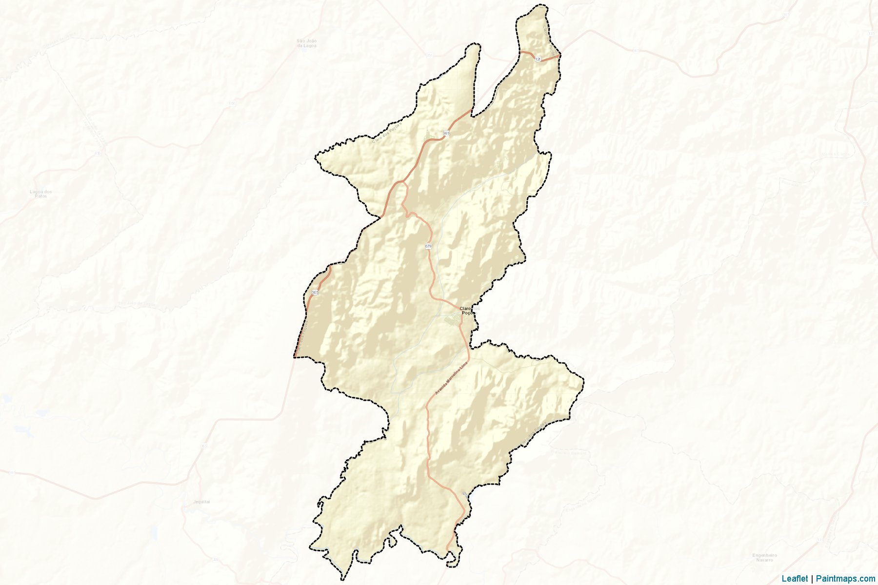 Muestras de recorte de mapas Claro dos Pocoes (Minas Gerais)-2