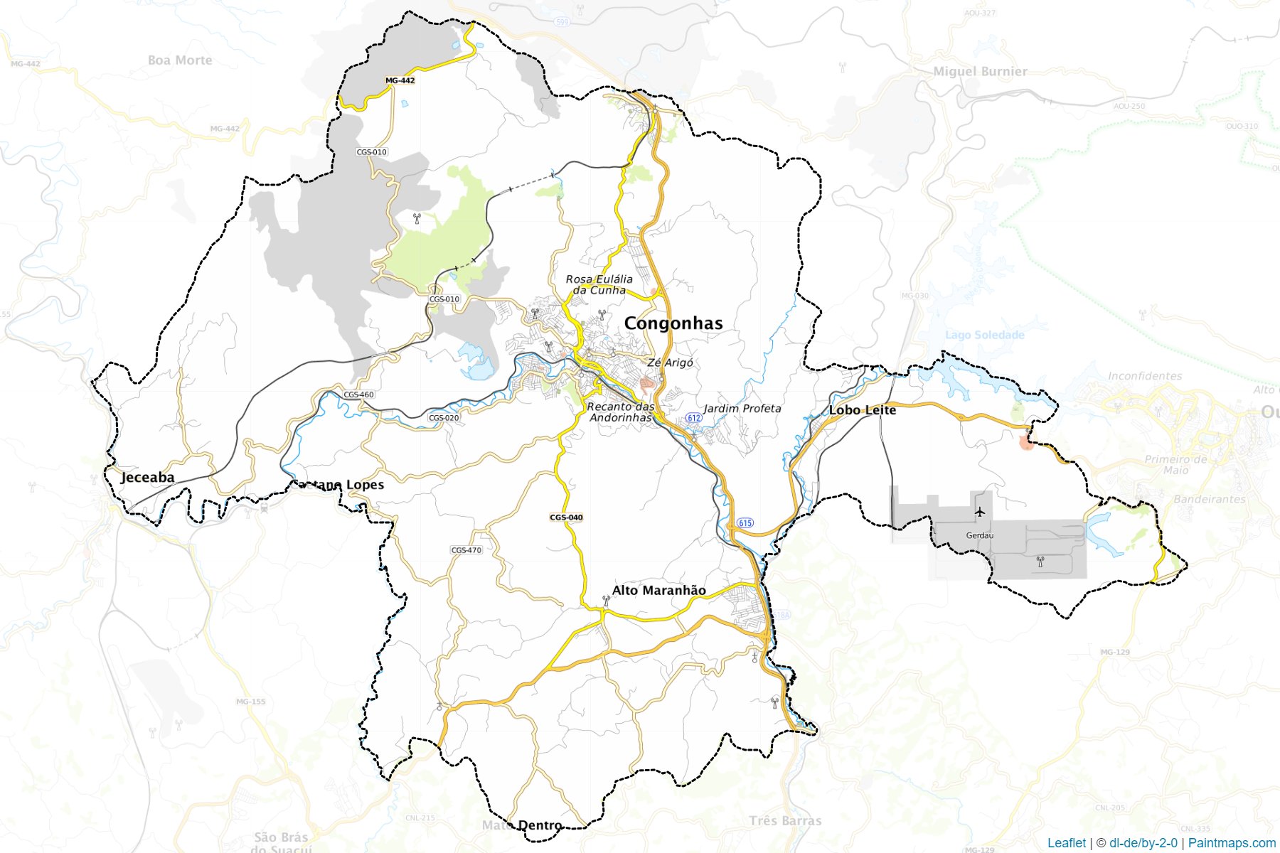 Muestras de recorte de mapas Congonhas (Minas Gerais)-1