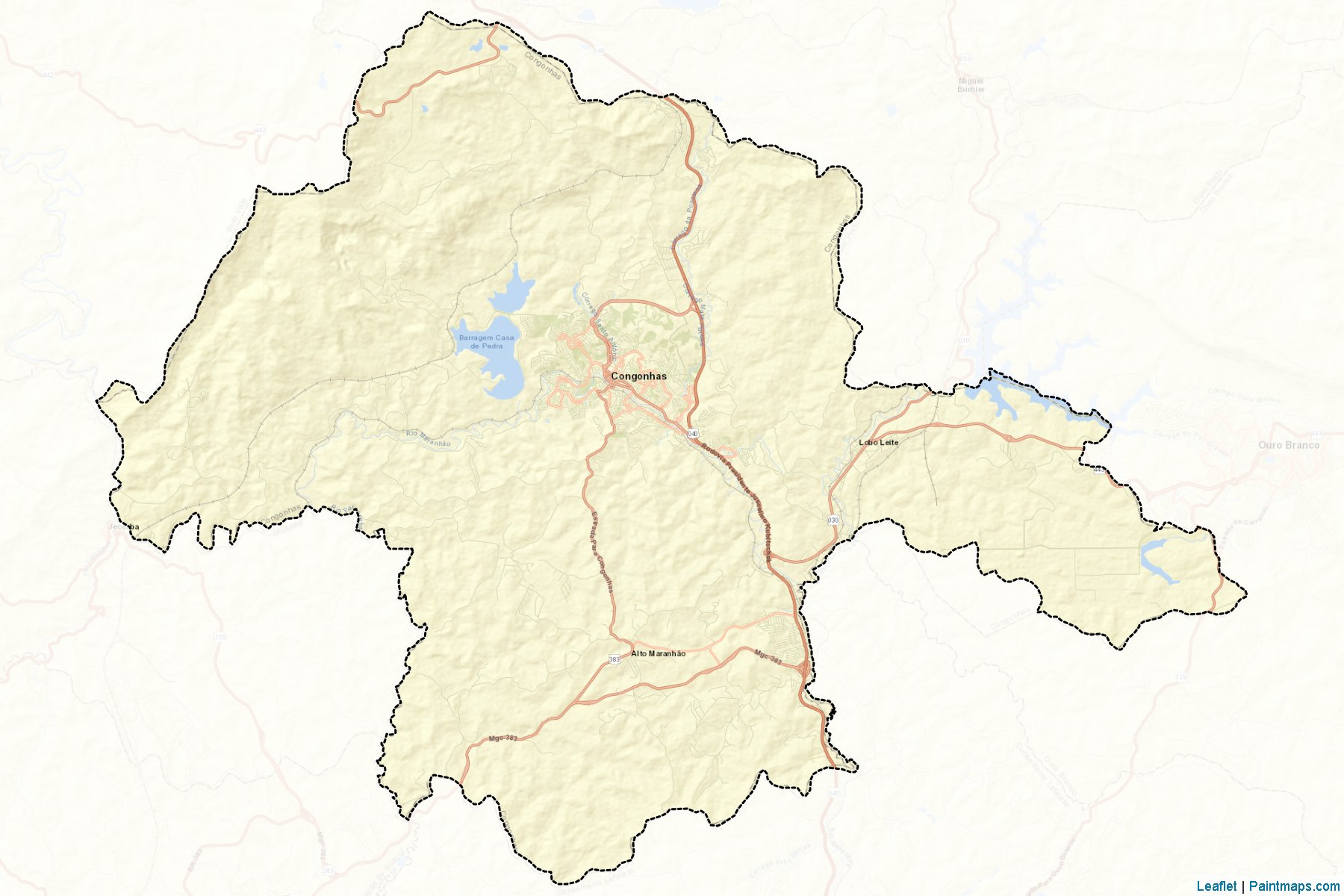 Muestras de recorte de mapas Congonhas (Minas Gerais)-2