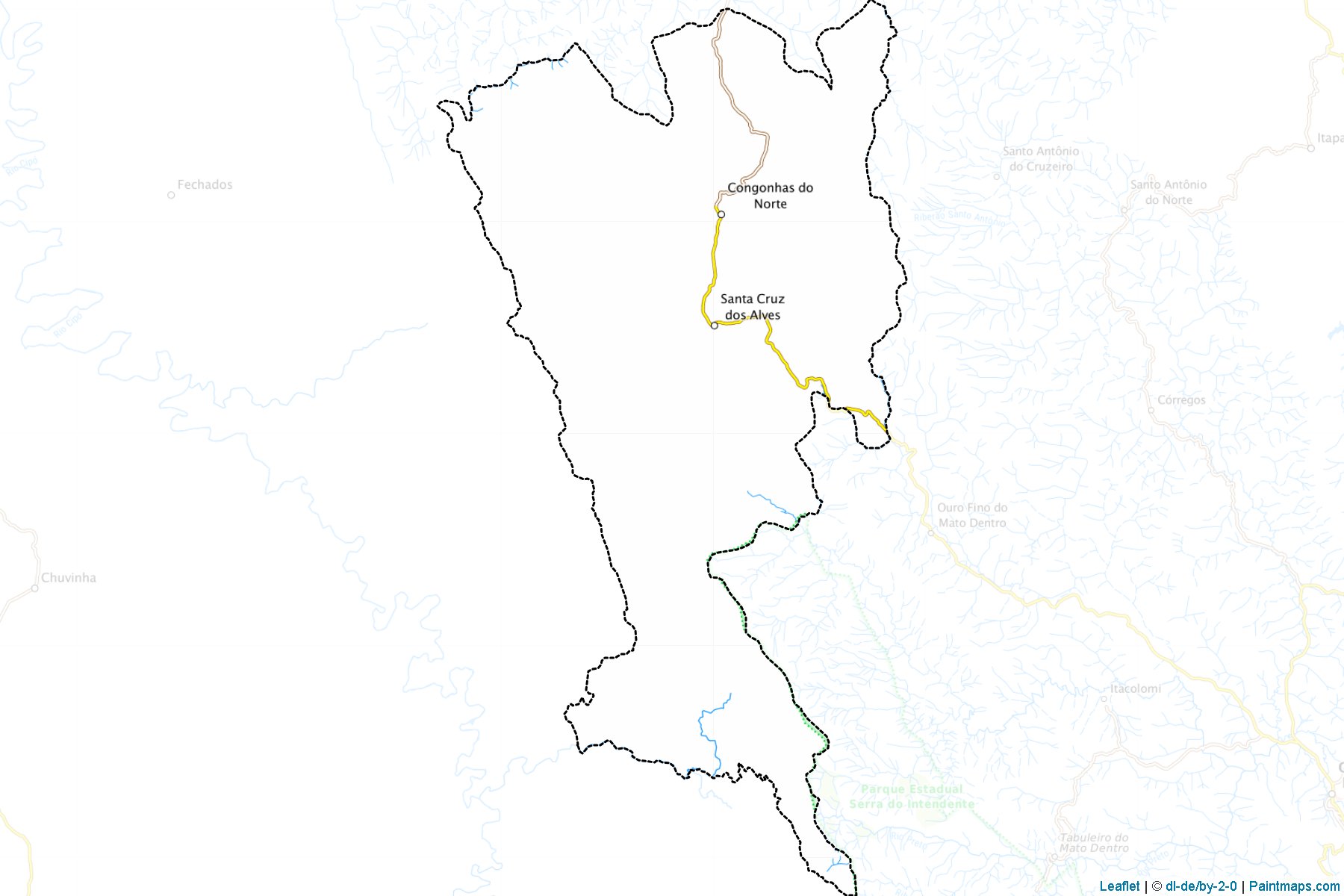 Congonhas do Norte (Minas Gerais) Map Cropping Samples-1