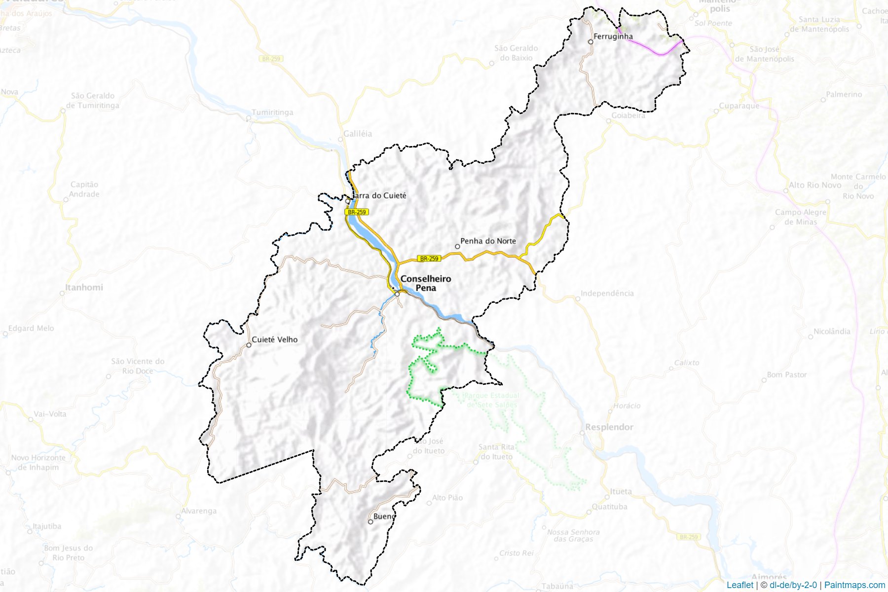 Conselheiro Pena (Minas Gerais) Map Cropping Samples-1