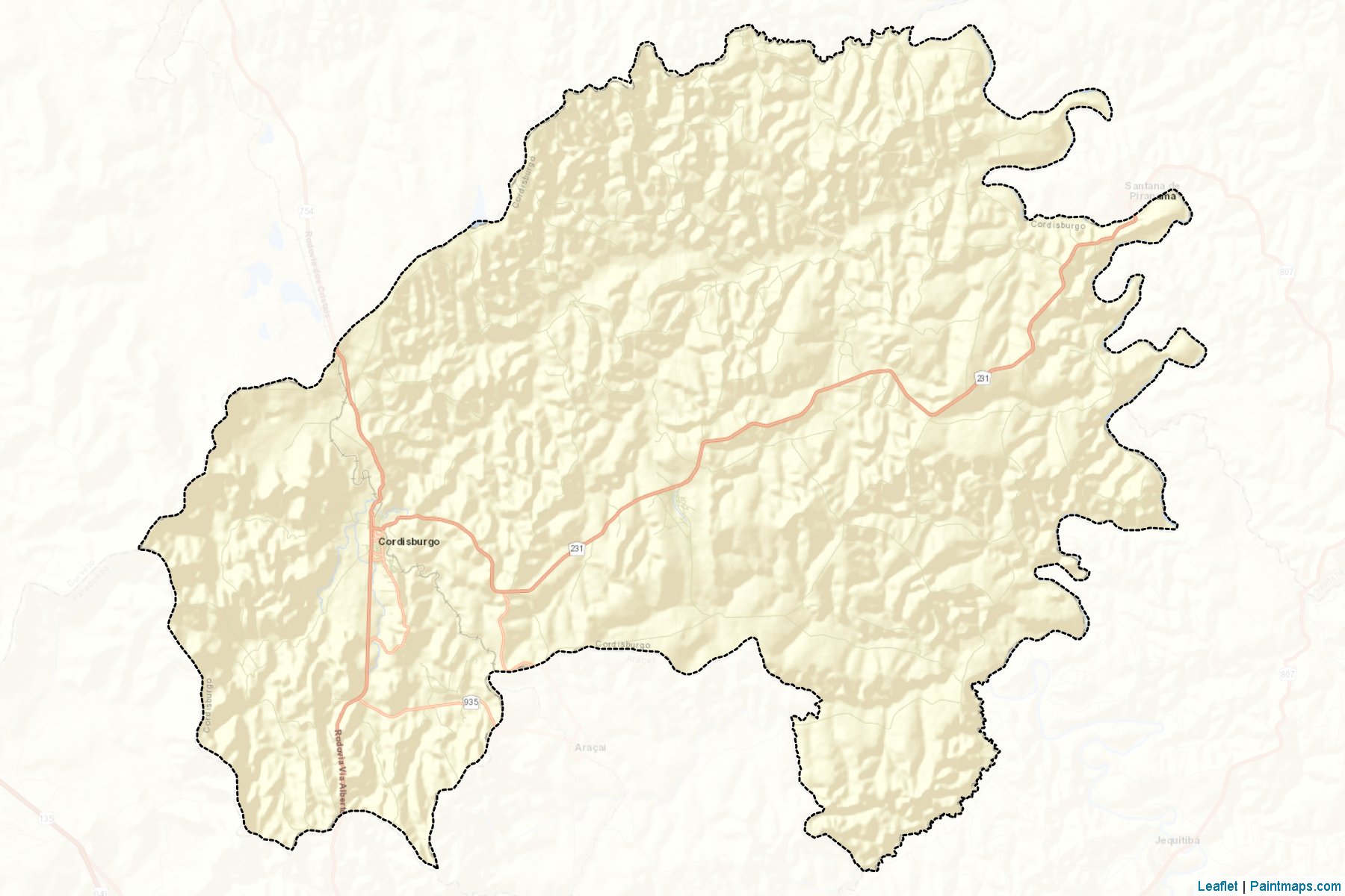 Muestras de recorte de mapas Cordisburgo (Minas Gerais)-2