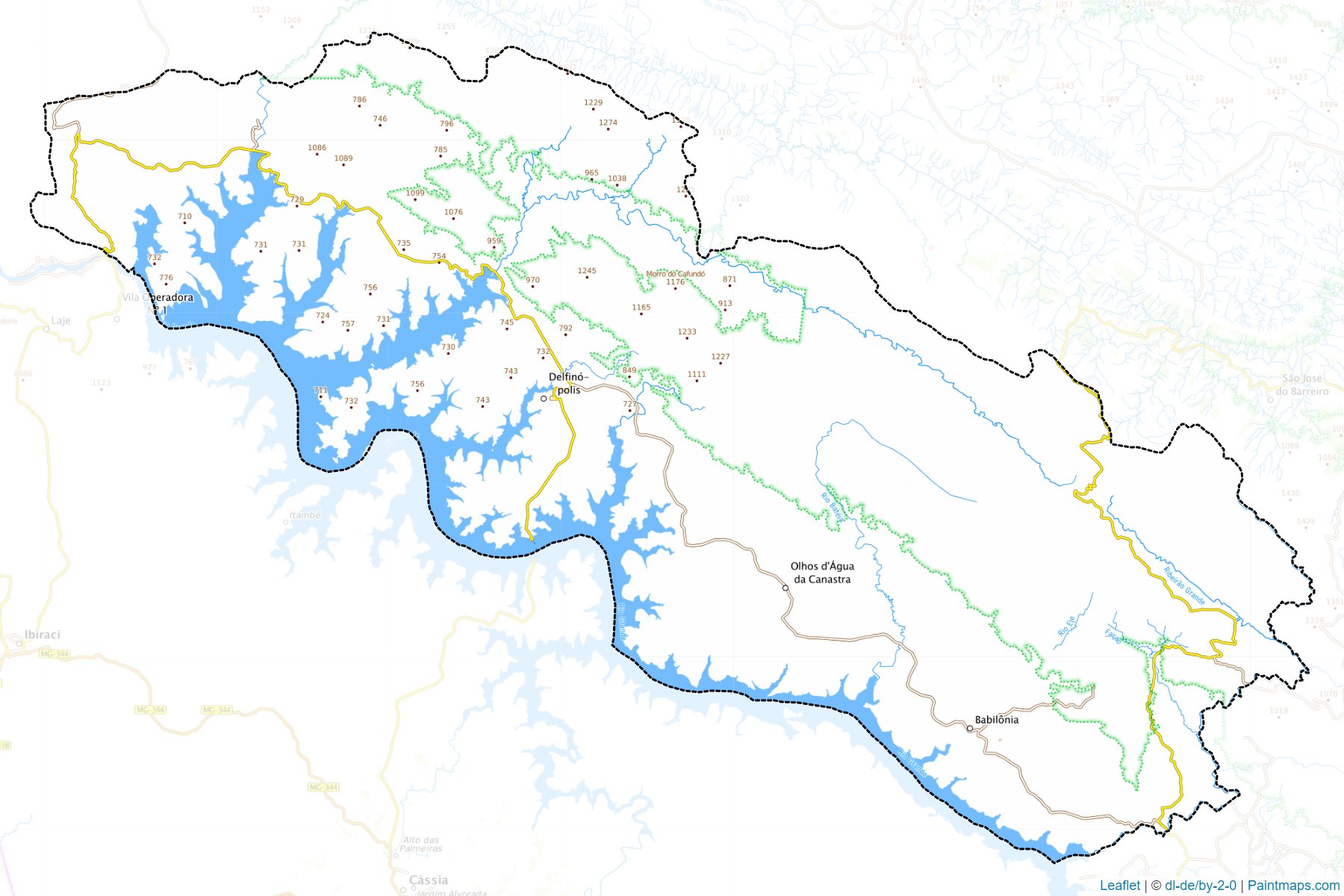 Delfinopolis (Minas Gerais) Haritası Örnekleri-1