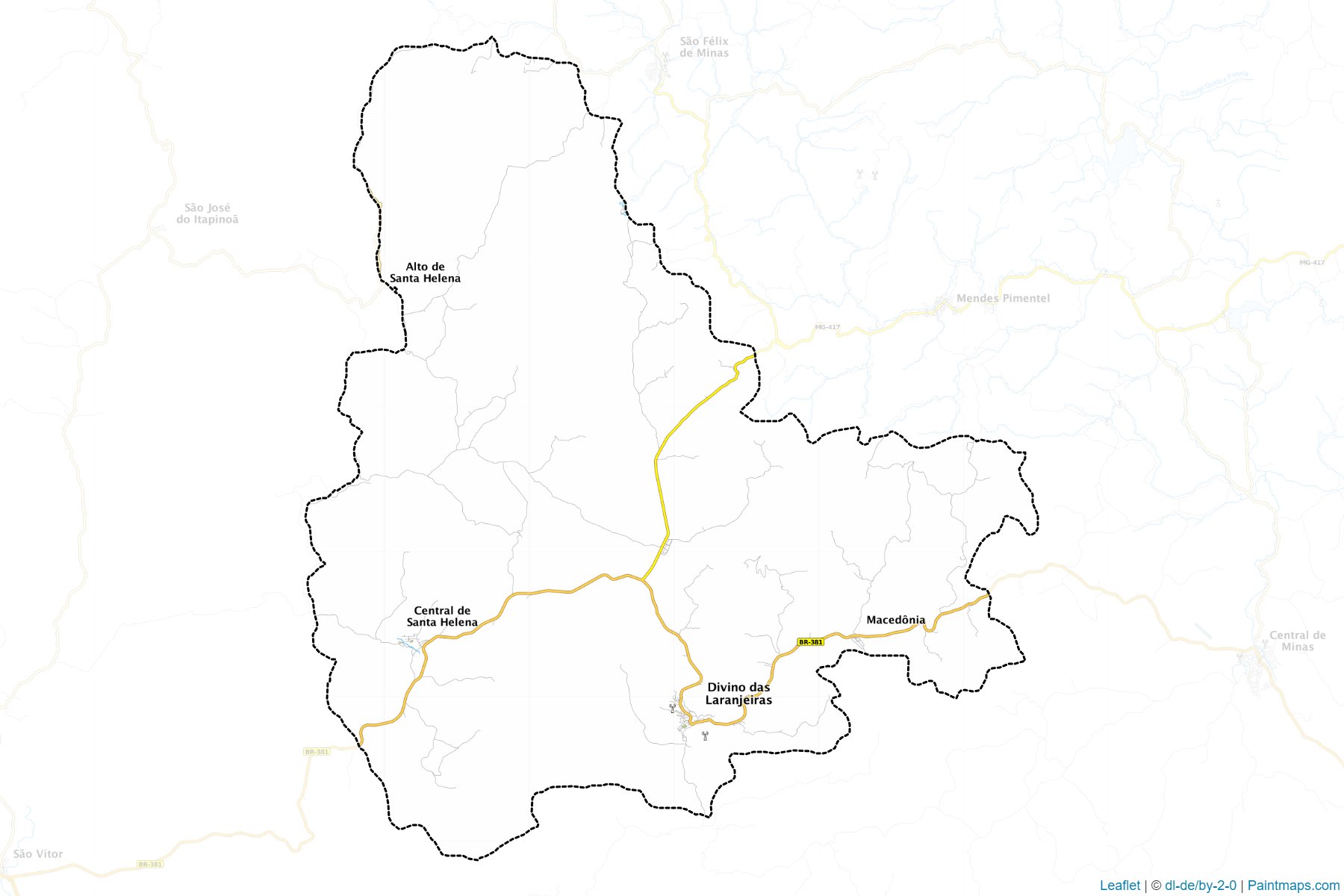 Divino das Laranjeiras (Minas Gerais) Map Cropping Samples-1