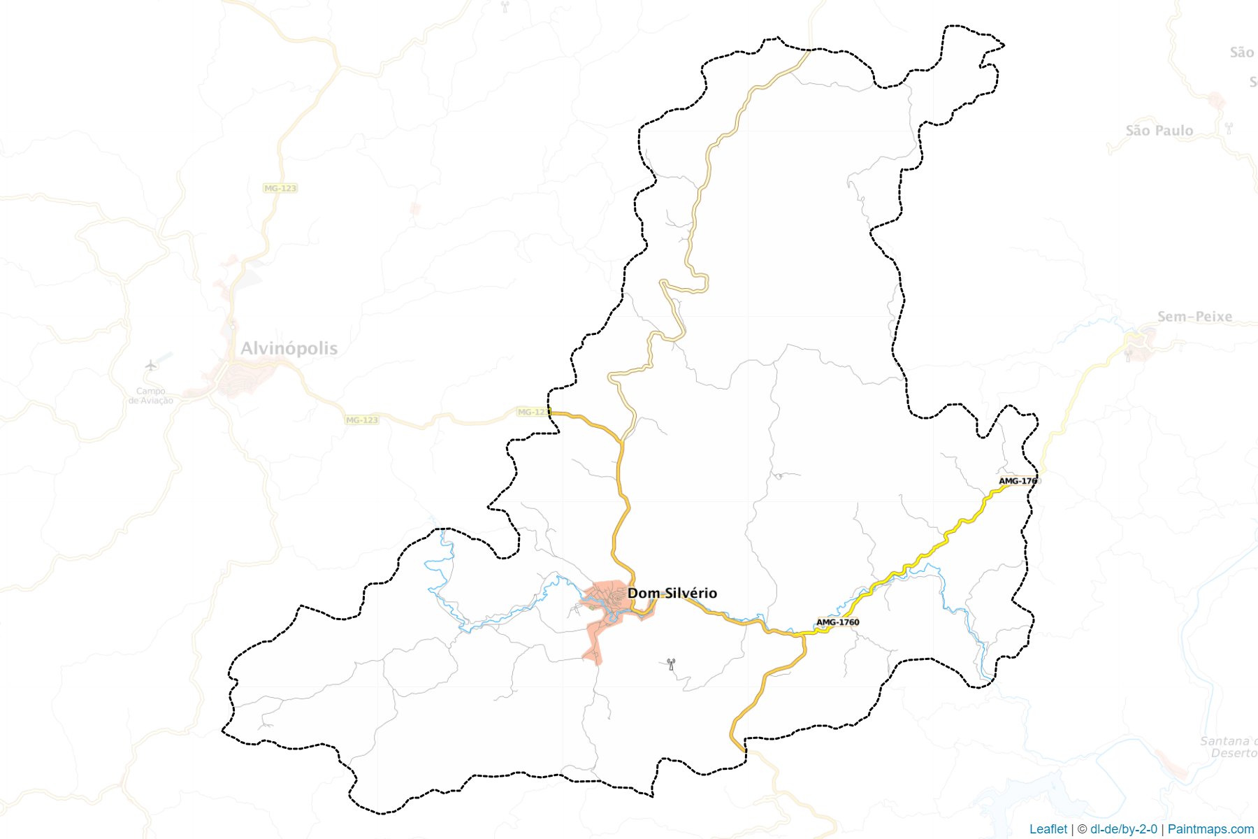 Muestras de recorte de mapas Dom Silverio (Minas Gerais)-1