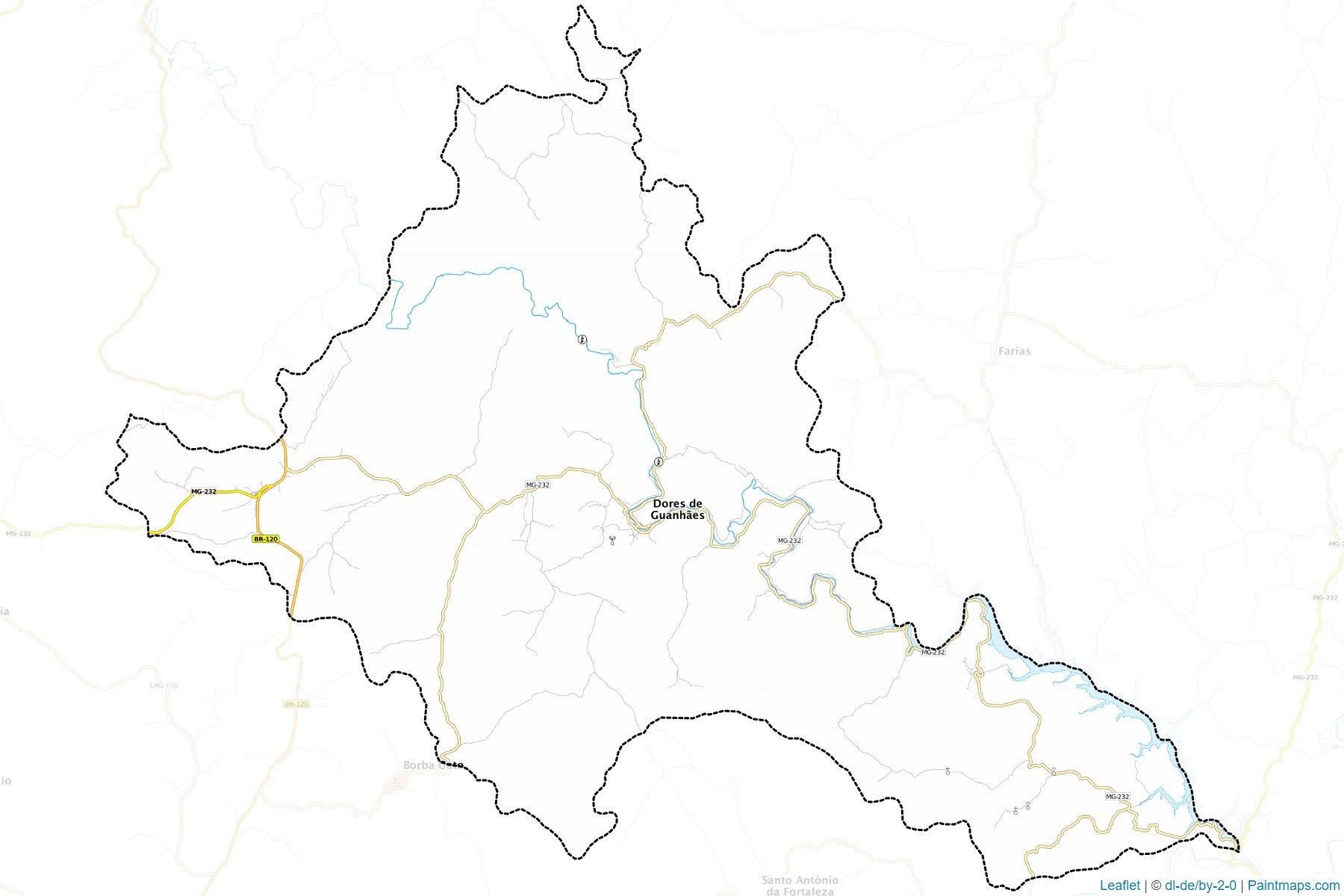 Muestras de recorte de mapas Dores de Guanhaes (Minas Gerais)-1