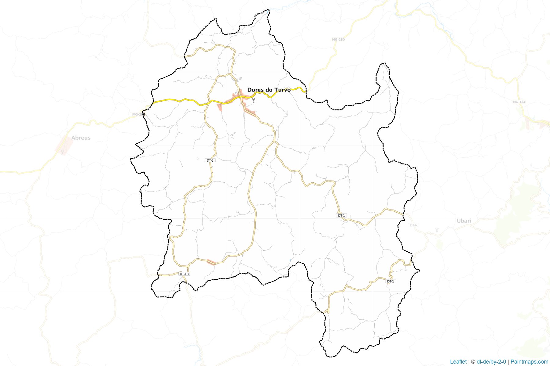 Muestras de recorte de mapas Dores do Turvo (Minas Gerais)-1