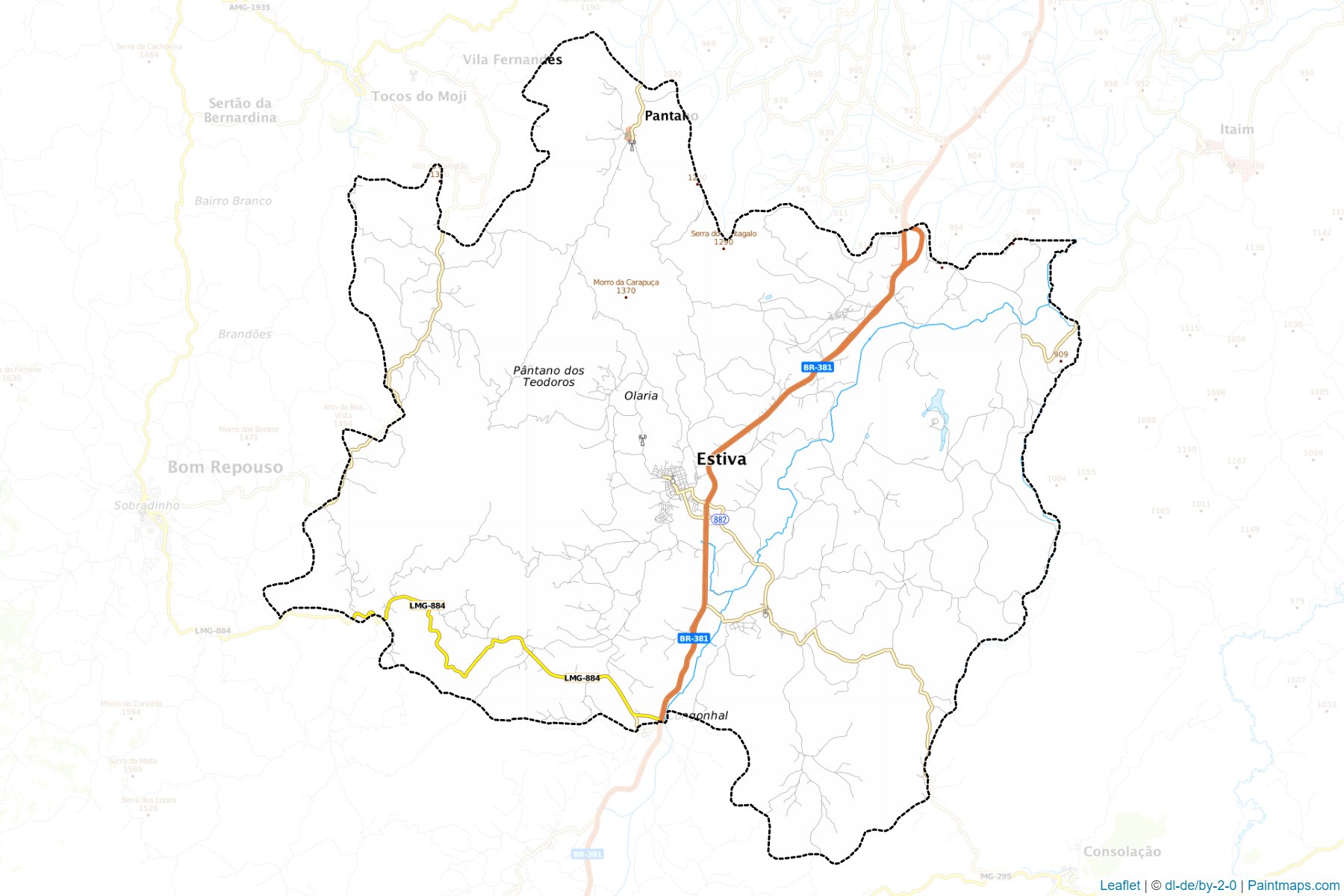 Muestras de recorte de mapas Estiva (Minas Gerais)-1