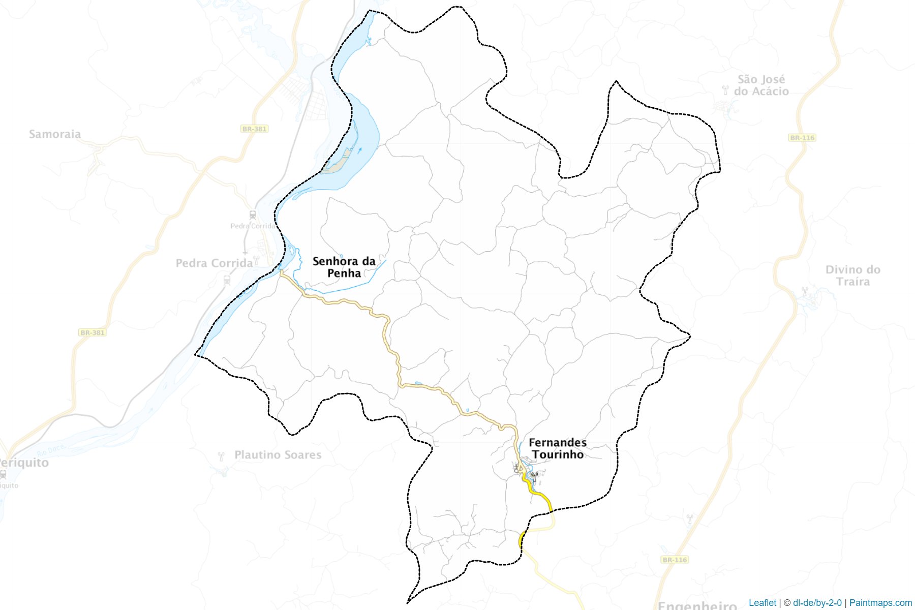 Muestras de recorte de mapas Fernandes Tourinho (Minas Gerais)-1