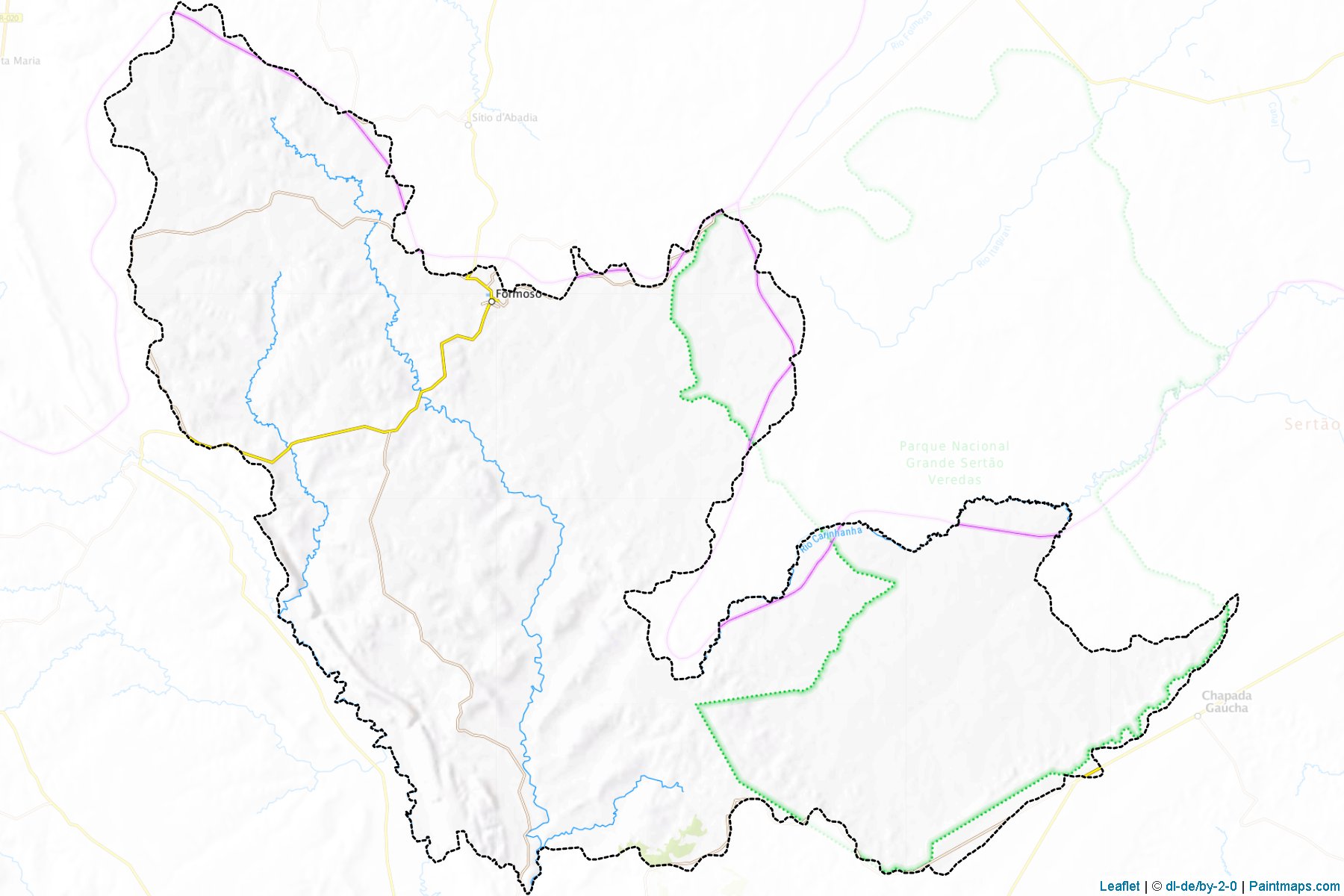 Muestras de recorte de mapas Formoso (Minas Gerais)-1