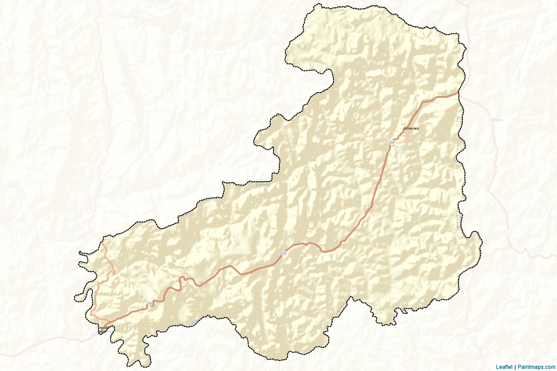 Gouveia (Minas Gerais) Map Cropping Samples-2