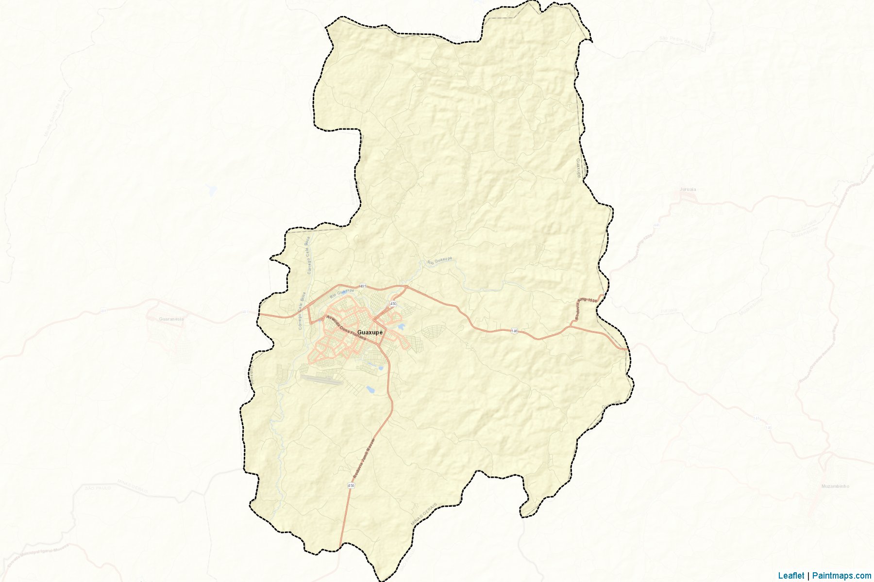 Muestras de recorte de mapas Guaxupe (Minas Gerais)-2