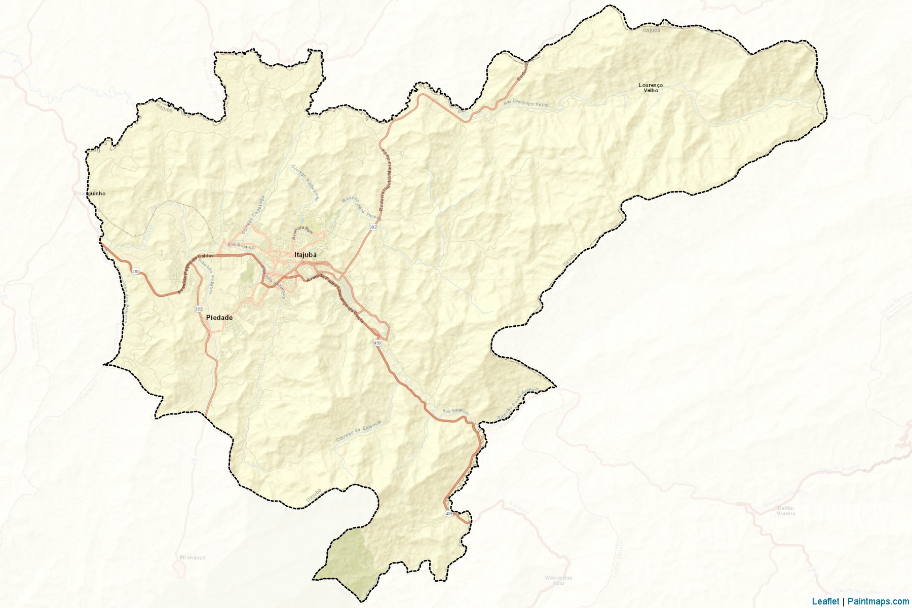 Muestras de recorte de mapas Itajuba (Minas Gerais)-2