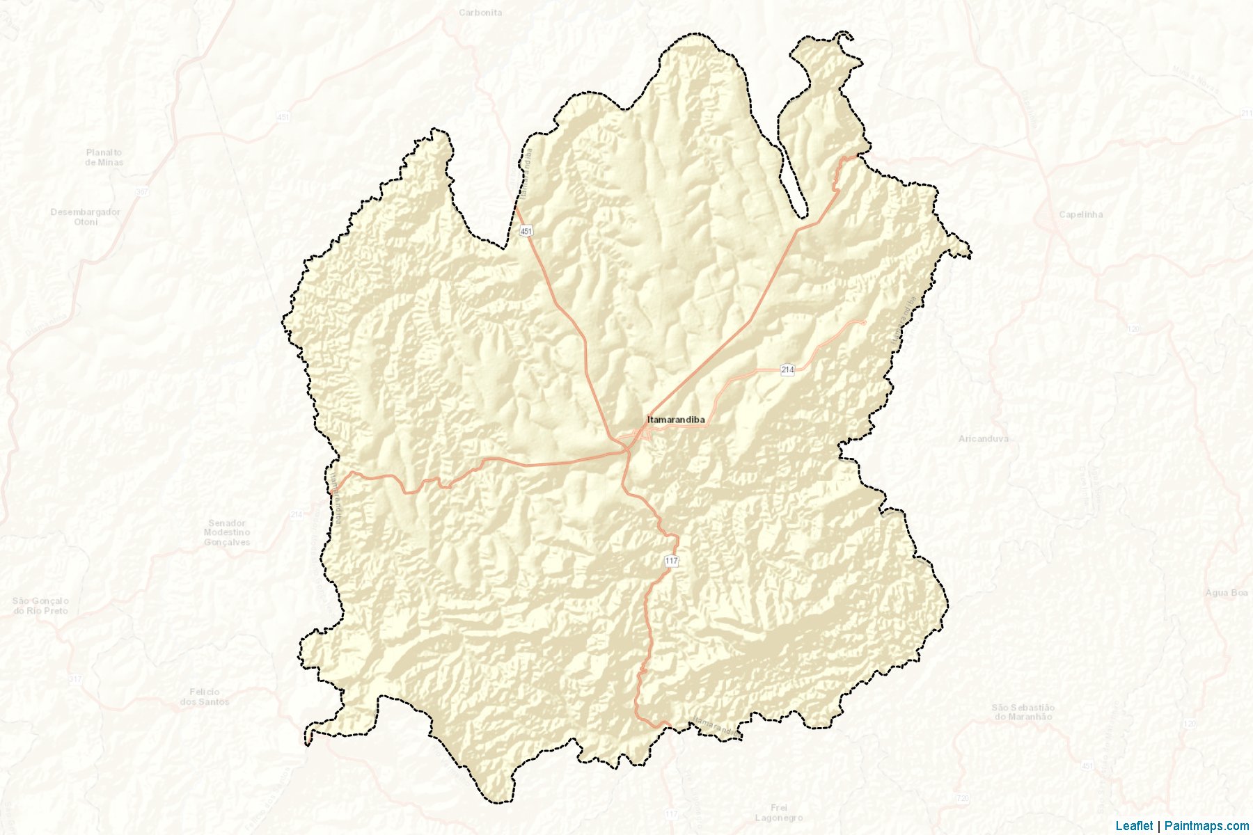 Itamarandiba (Minas Gerais) Map Cropping Samples-2