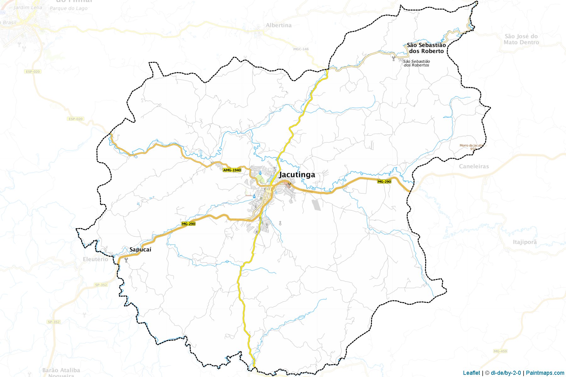 Muestras de recorte de mapas Jacutinga (Minas Gerais)-1