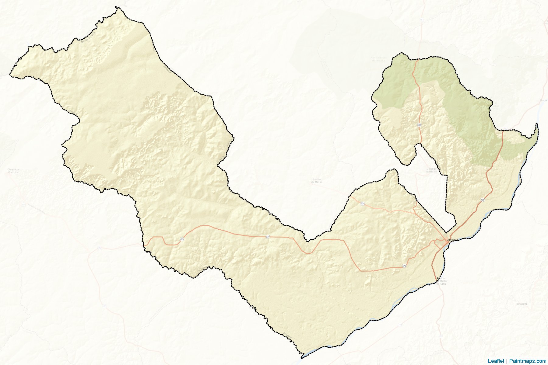 Muestras de recorte de mapas Januaria (Minas Gerais)-2