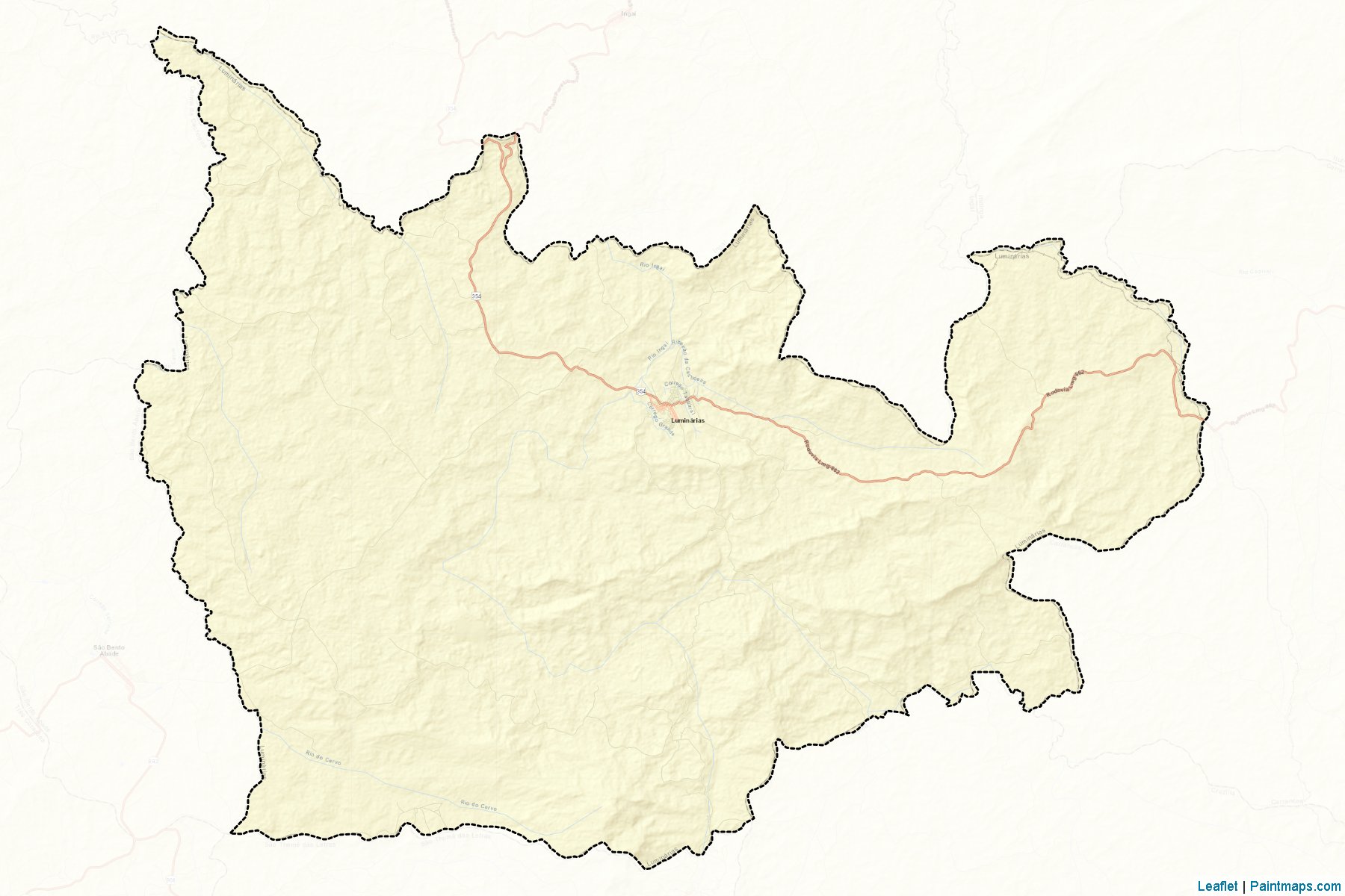 Muestras de recorte de mapas Luminarias (Minas Gerais)-2