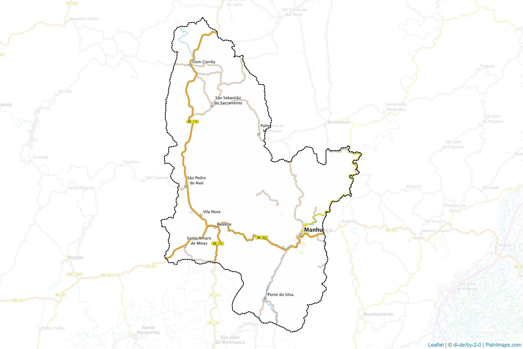 Manhuacu (Minas Gerais) Haritası Örnekleri-1