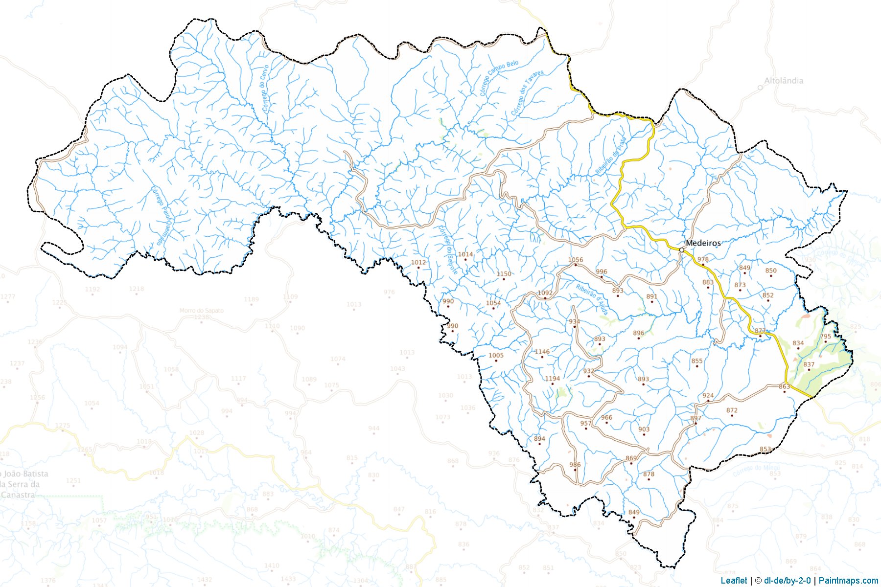 Muestras de recorte de mapas Medeiros (Minas Gerais)-1