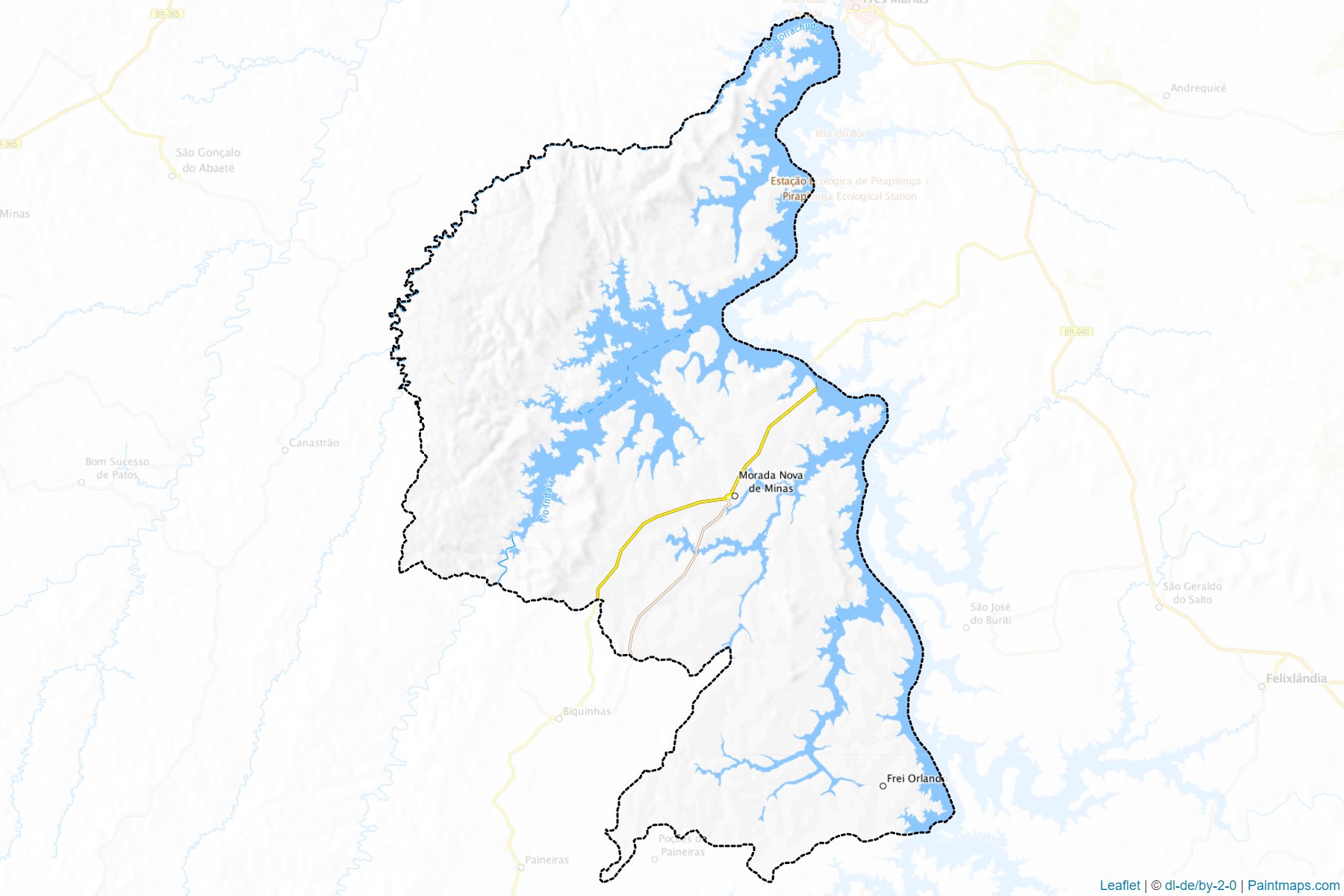 Muestras de recorte de mapas Morada Nova de Minas (Minas Gerais)-1