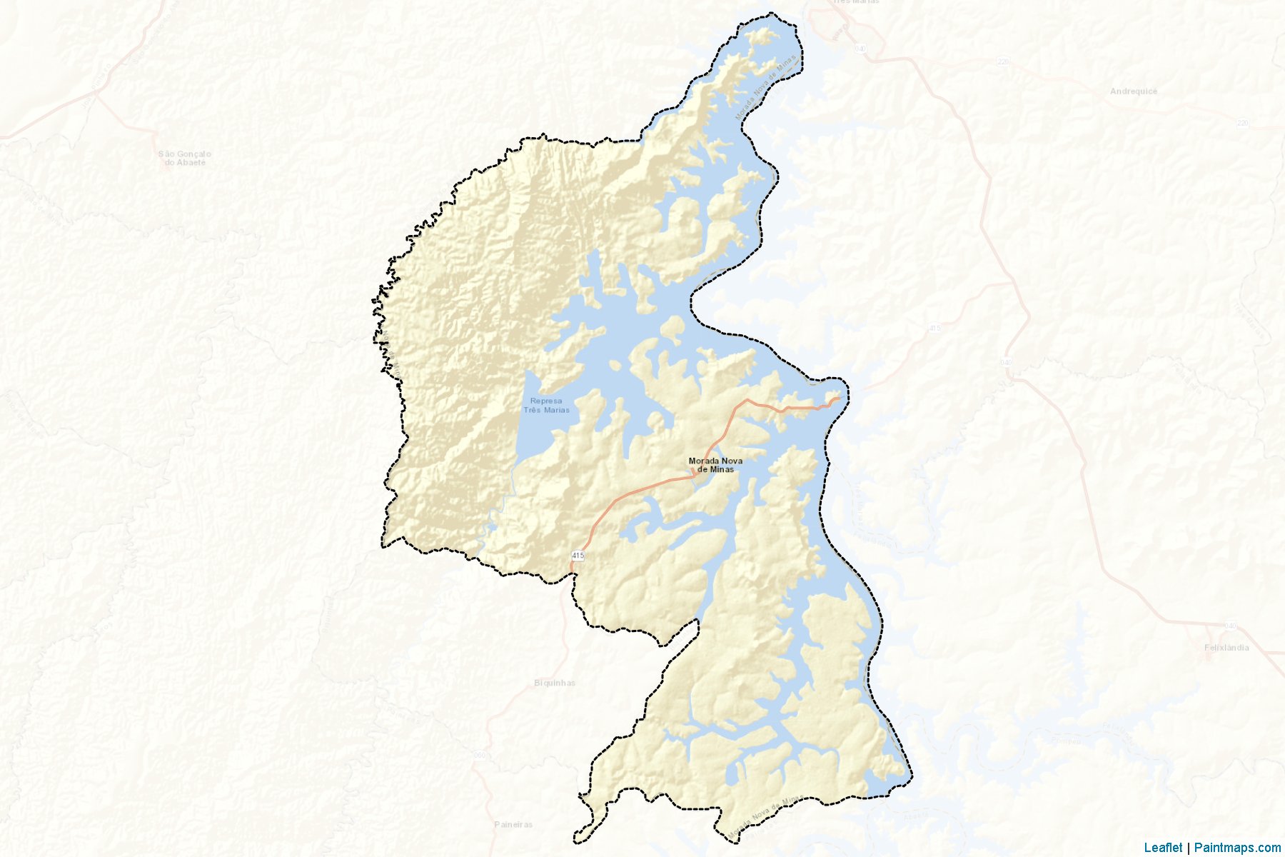 Muestras de recorte de mapas Morada Nova de Minas (Minas Gerais)-2