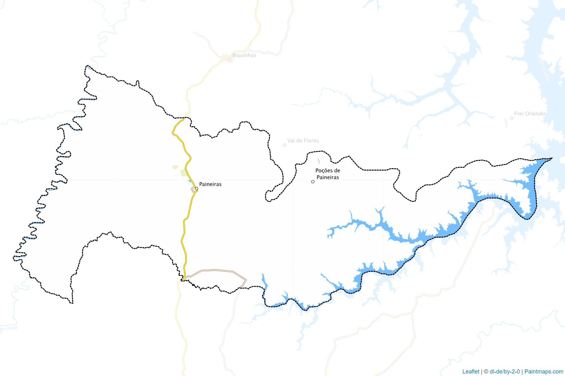 Muestras de recorte de mapas Paineiras (Minas Gerais)-1