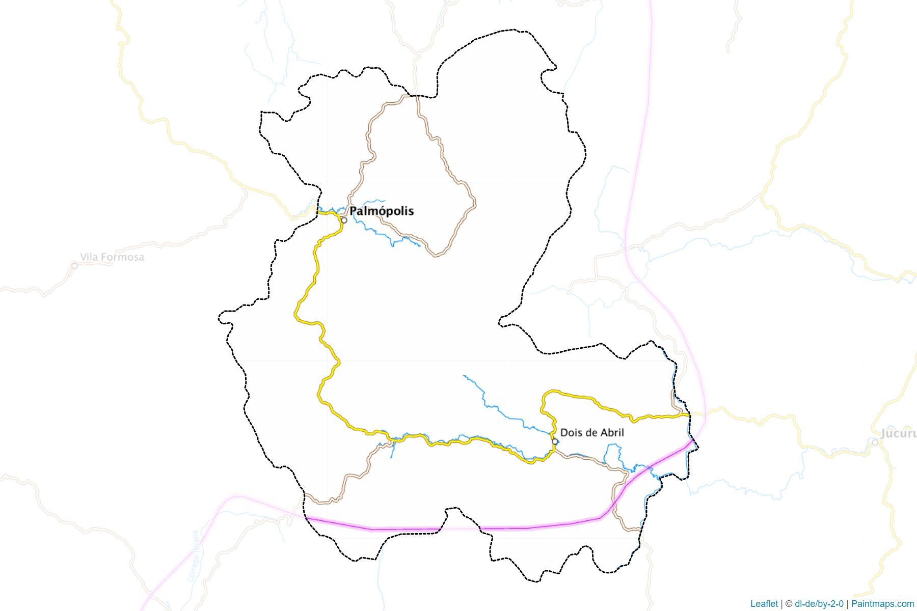 Muestras de recorte de mapas Palmopolis (Minas Gerais)-1