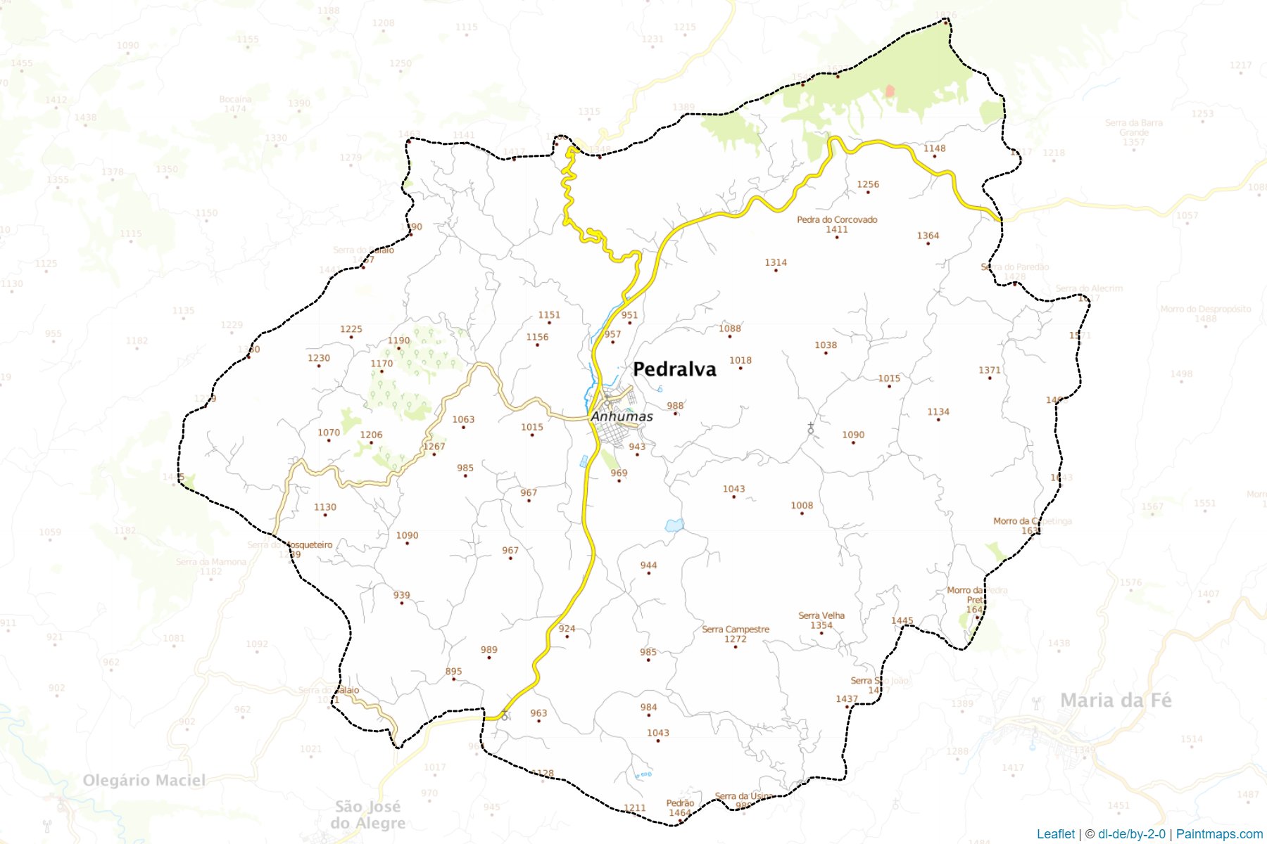 Pedralva (Minas Gerais) Map Cropping Samples-1