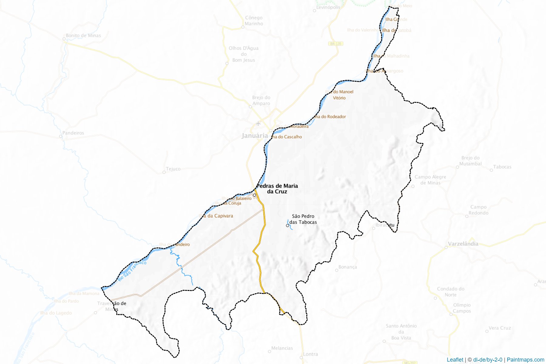 Pedras de Maria da Cruz (Minas Gerais) Map Cropping Samples-1