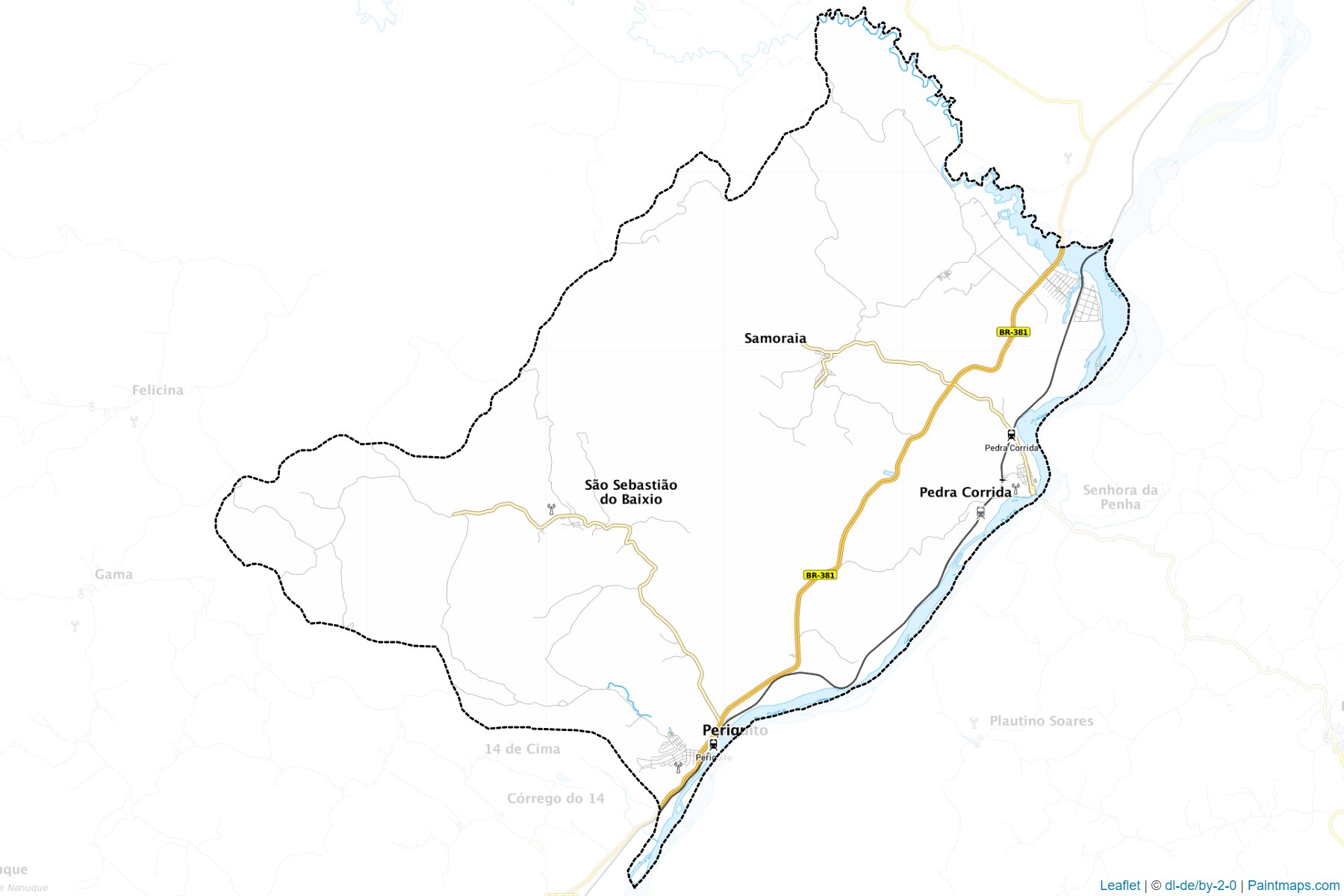 Muestras de recorte de mapas Periquito (Minas Gerais)-1