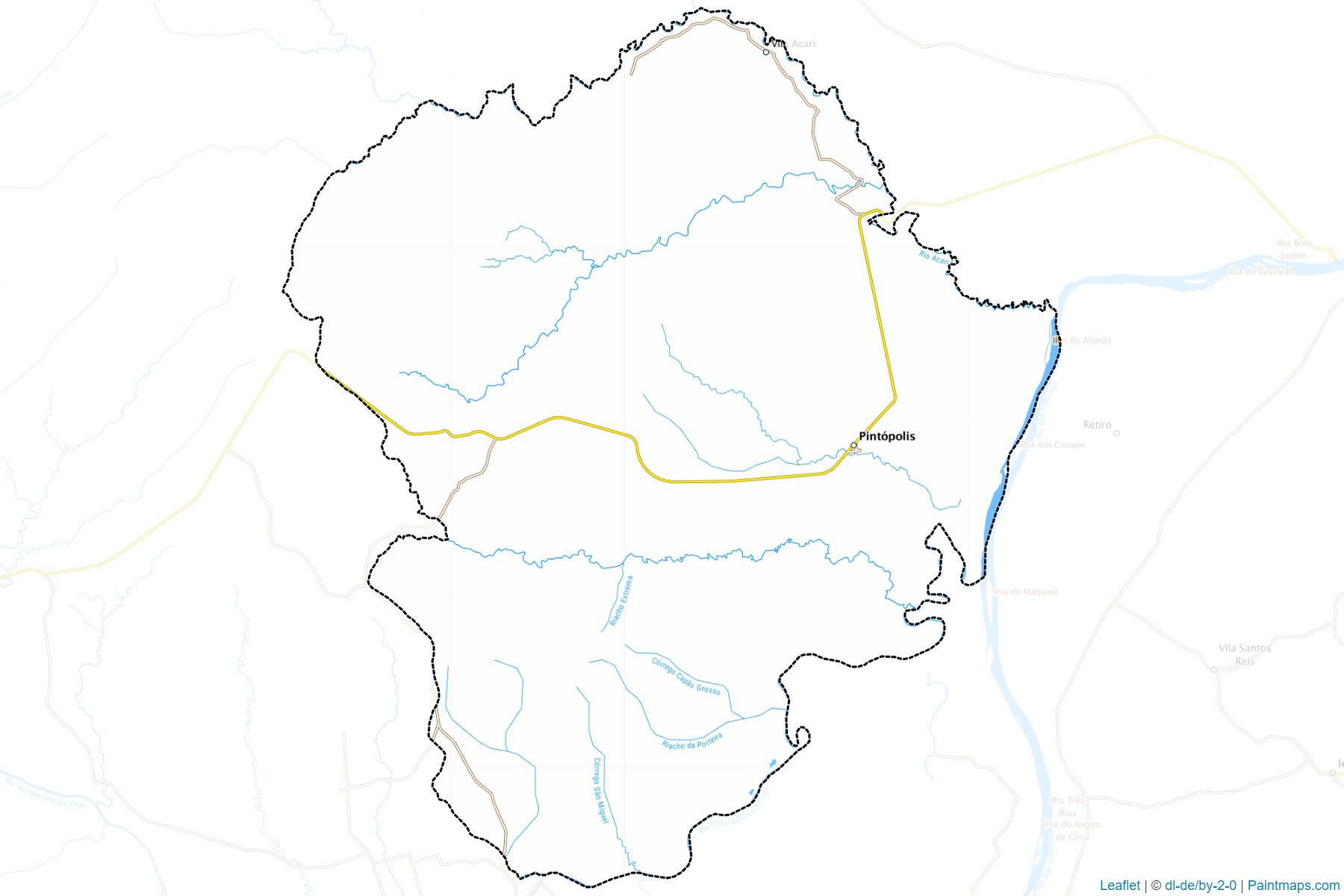 Muestras de recorte de mapas Pintopolis (Minas Gerais)-1