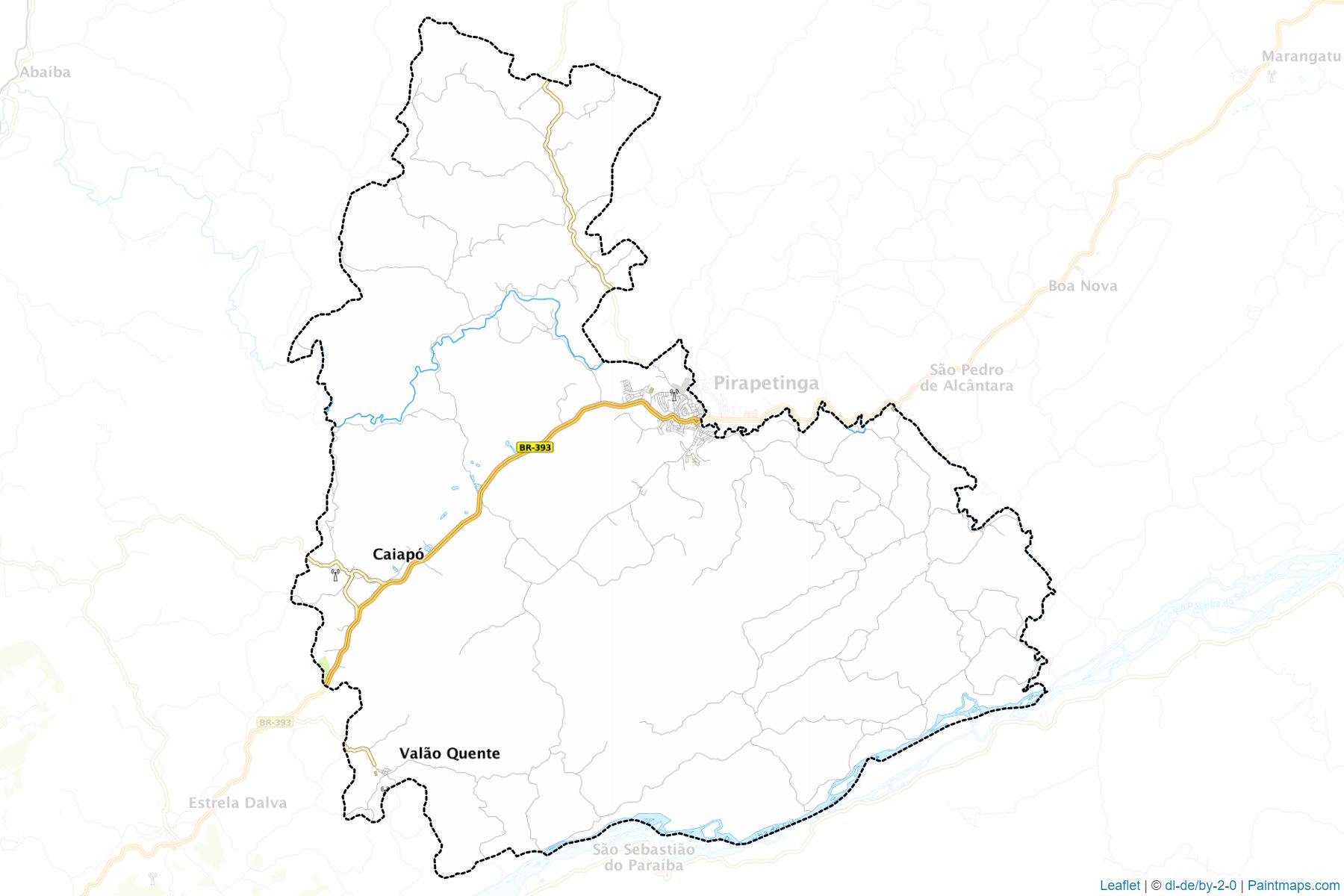 Muestras de recorte de mapas Pirapetinga (Minas Gerais)-1