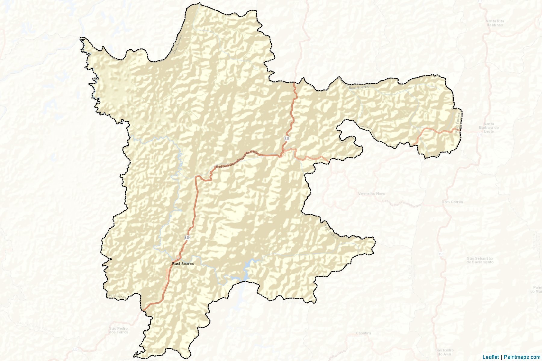 Muestras de recorte de mapas Raul Soares (Minas Gerais)-2