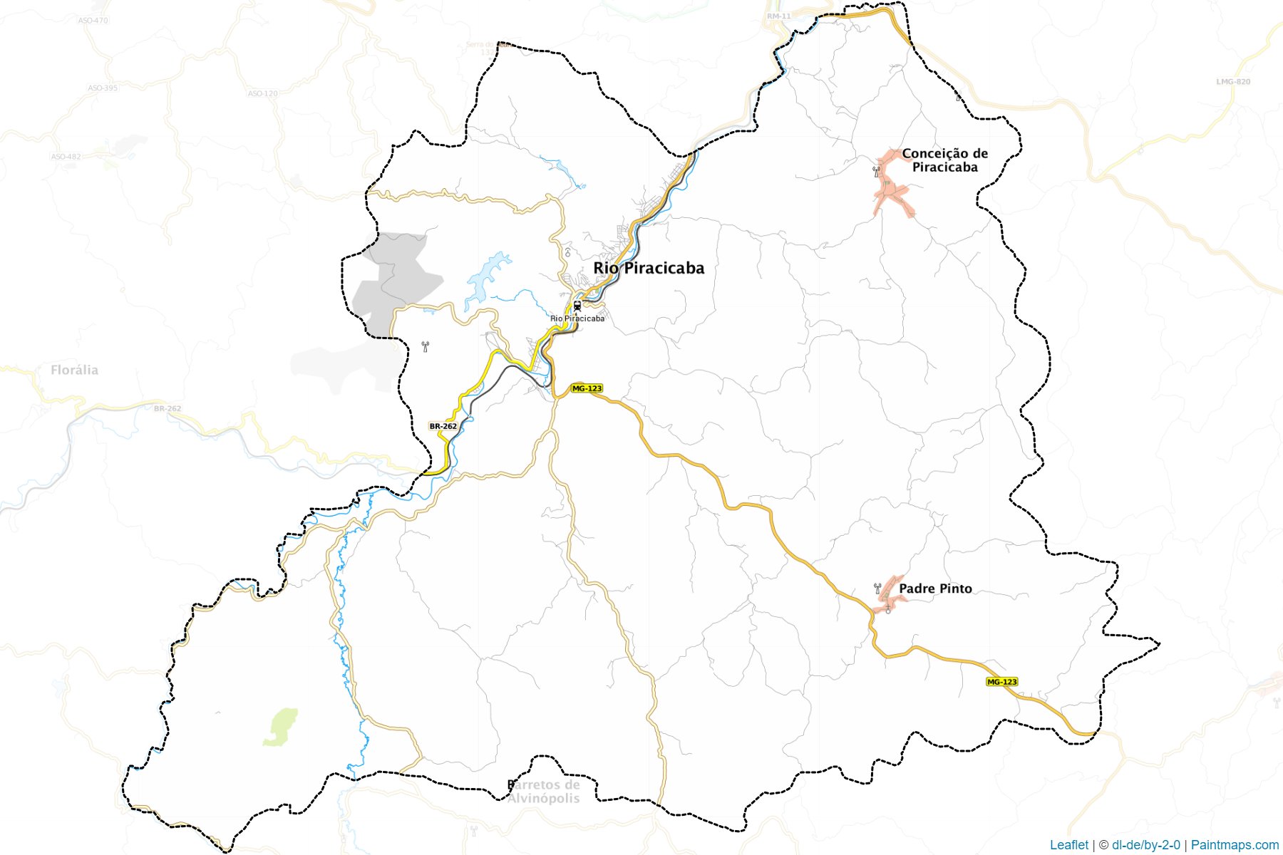 Rio Piracicaba (Minas Gerais) Map Cropping Samples-1